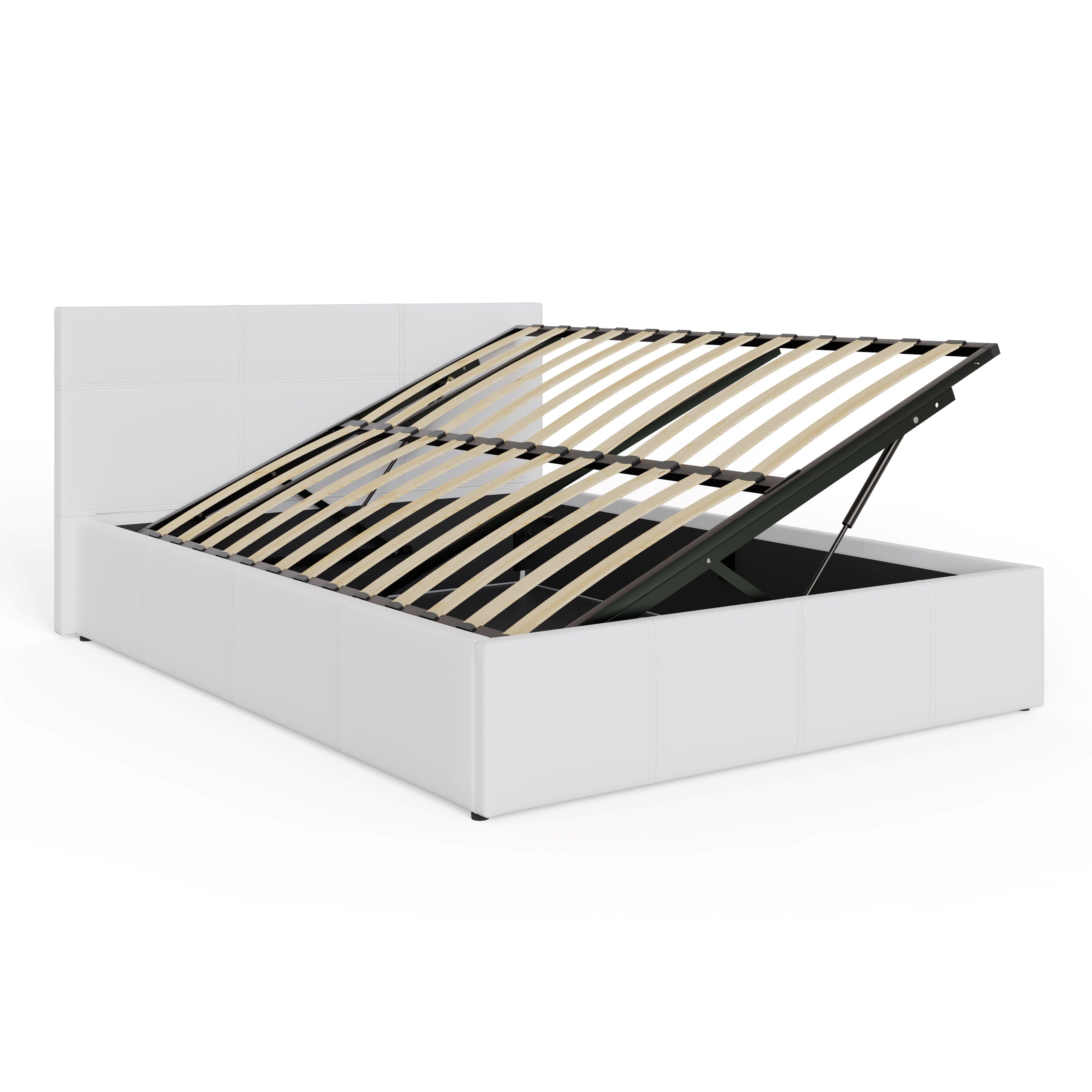 Side Lift Ottoman Bed White