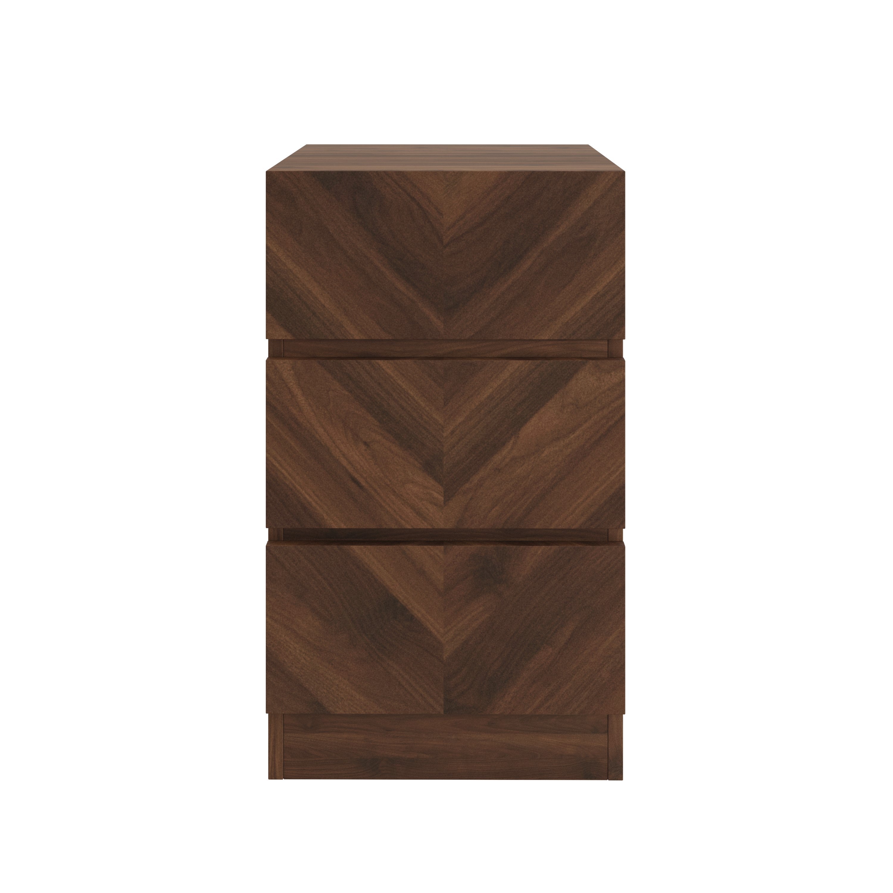 Catania 3 Drawer Bedside Table Royal Walnut - Twin Pack