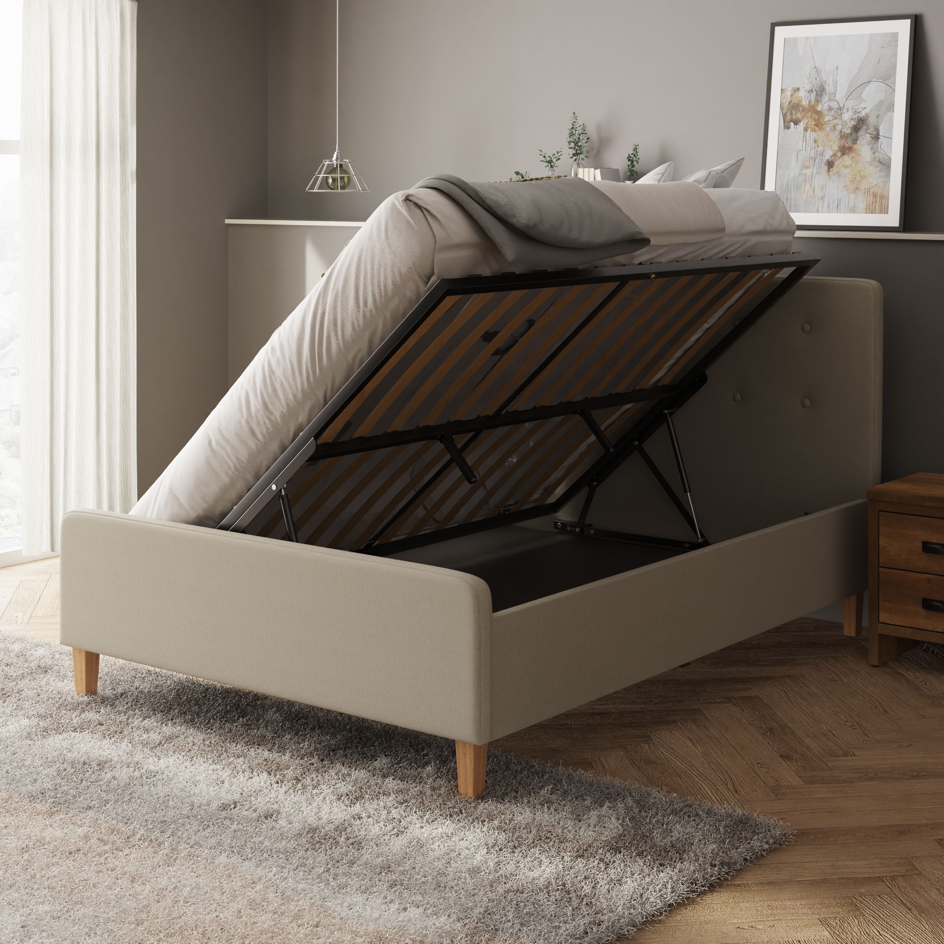 Ashbourne Ottoman Bed Natural