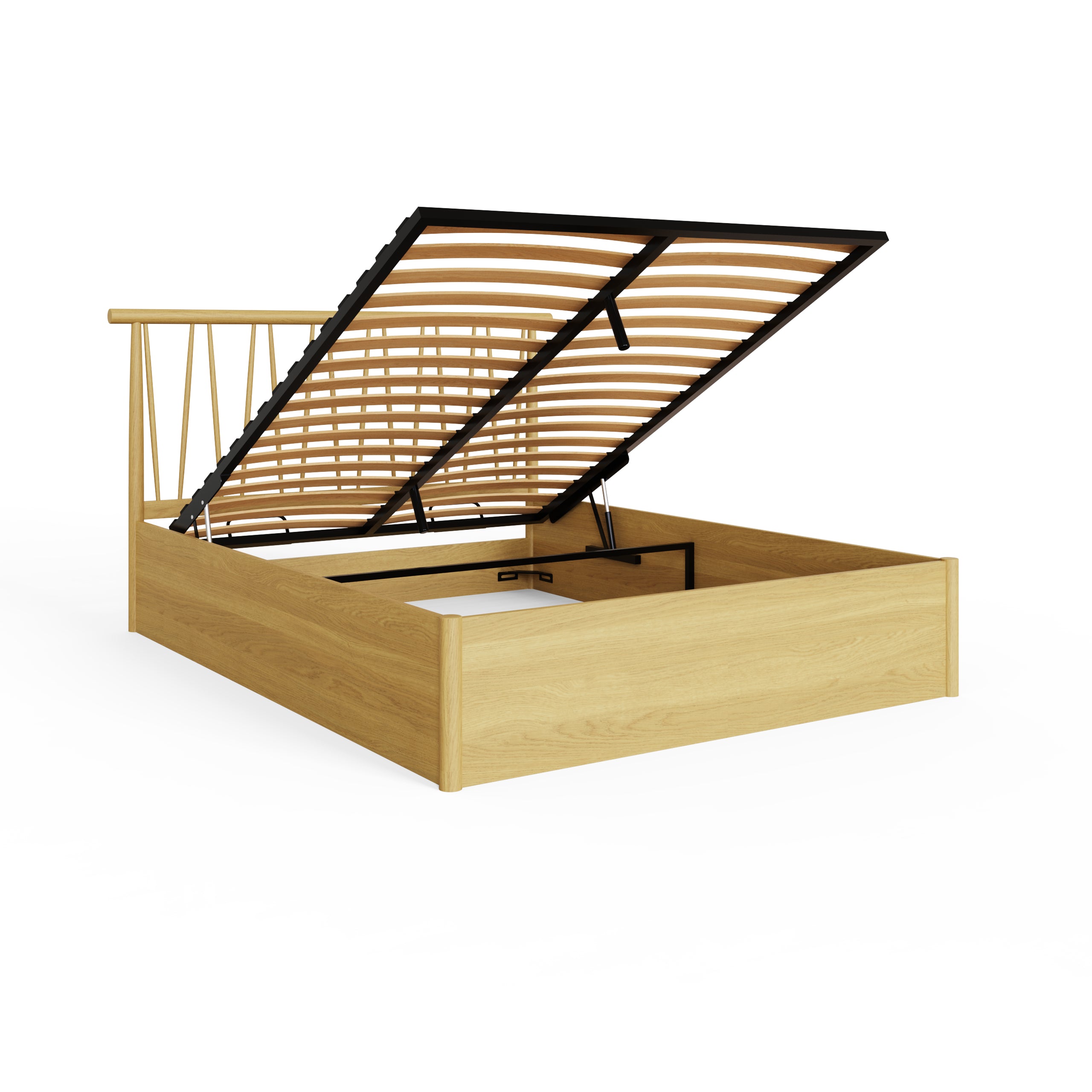 Fusum Spindle Ottoman Bed - Oak