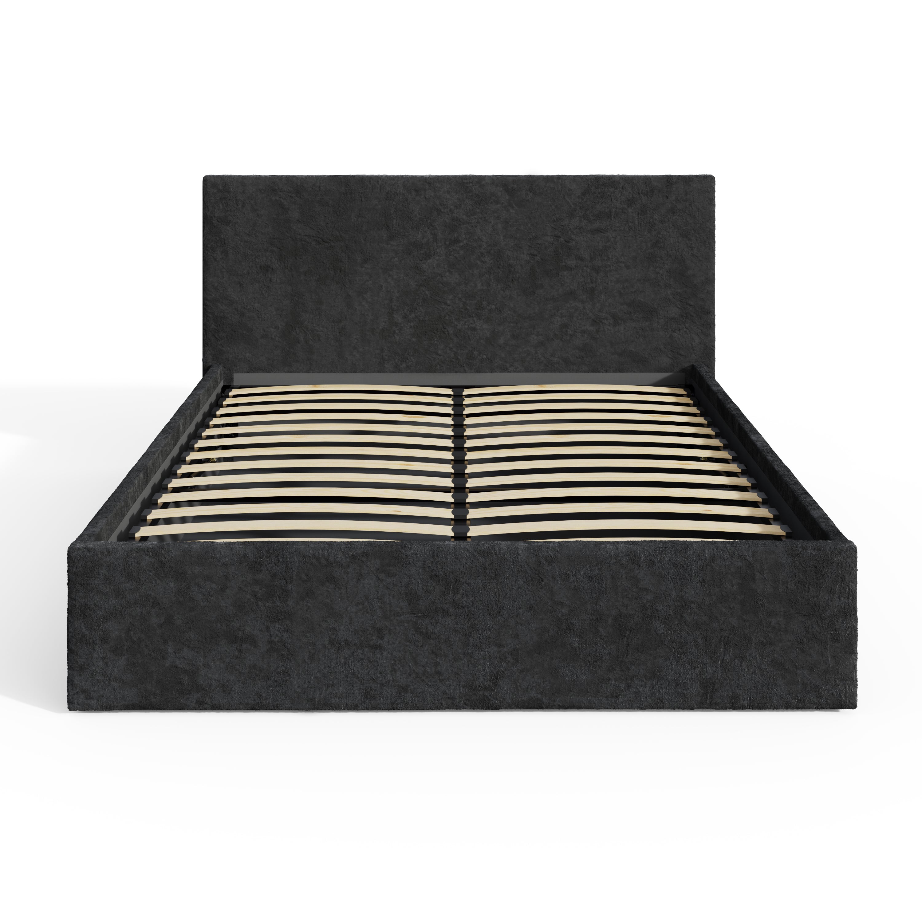 End Lift Ottoman Bed Frame- Black Crushed Velvet