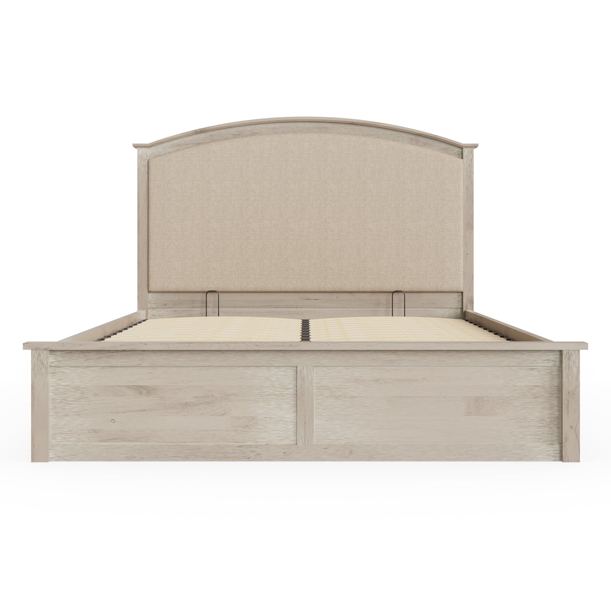 Madrid Ottoman Bed Limed Oak Fabric Headboard Natural