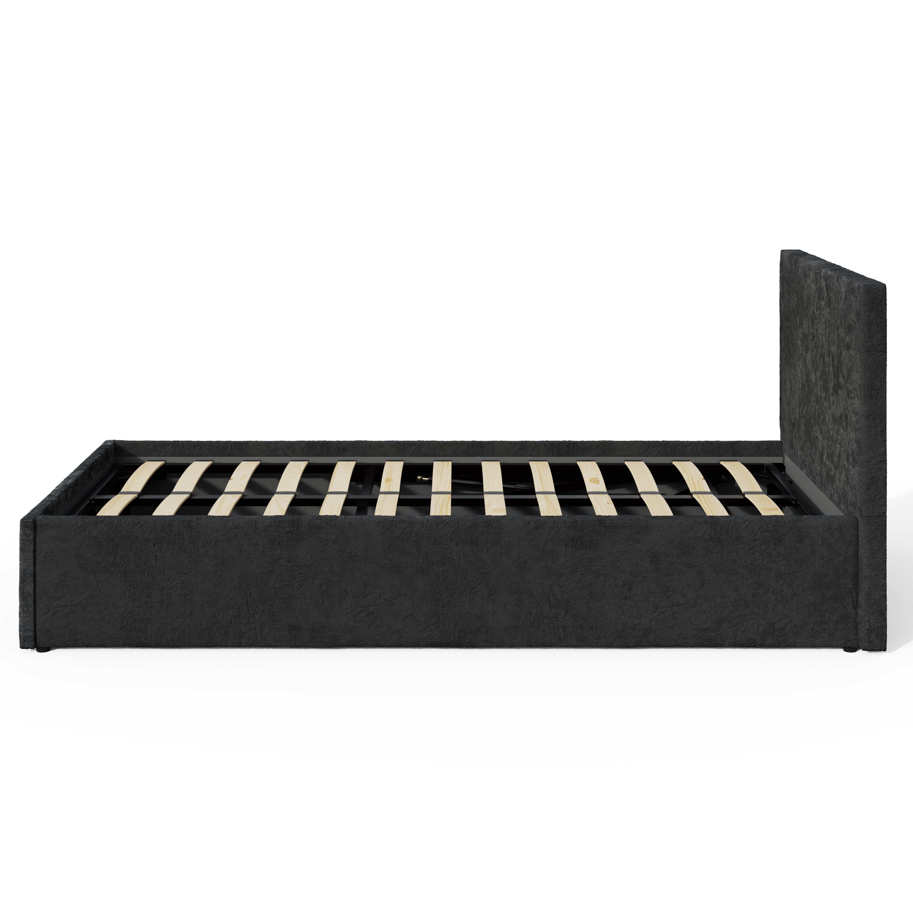 End Lift Ottoman Bed Frame- Black Crushed Velvet