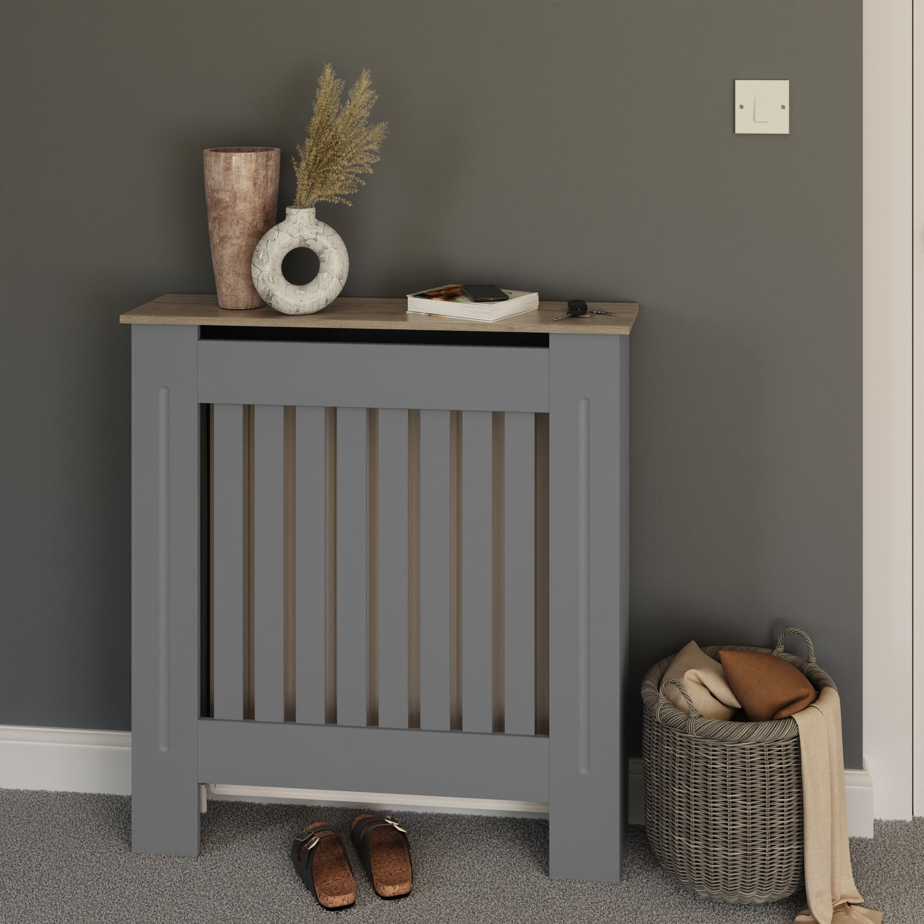 Longslow Radiator Cover Small Grey