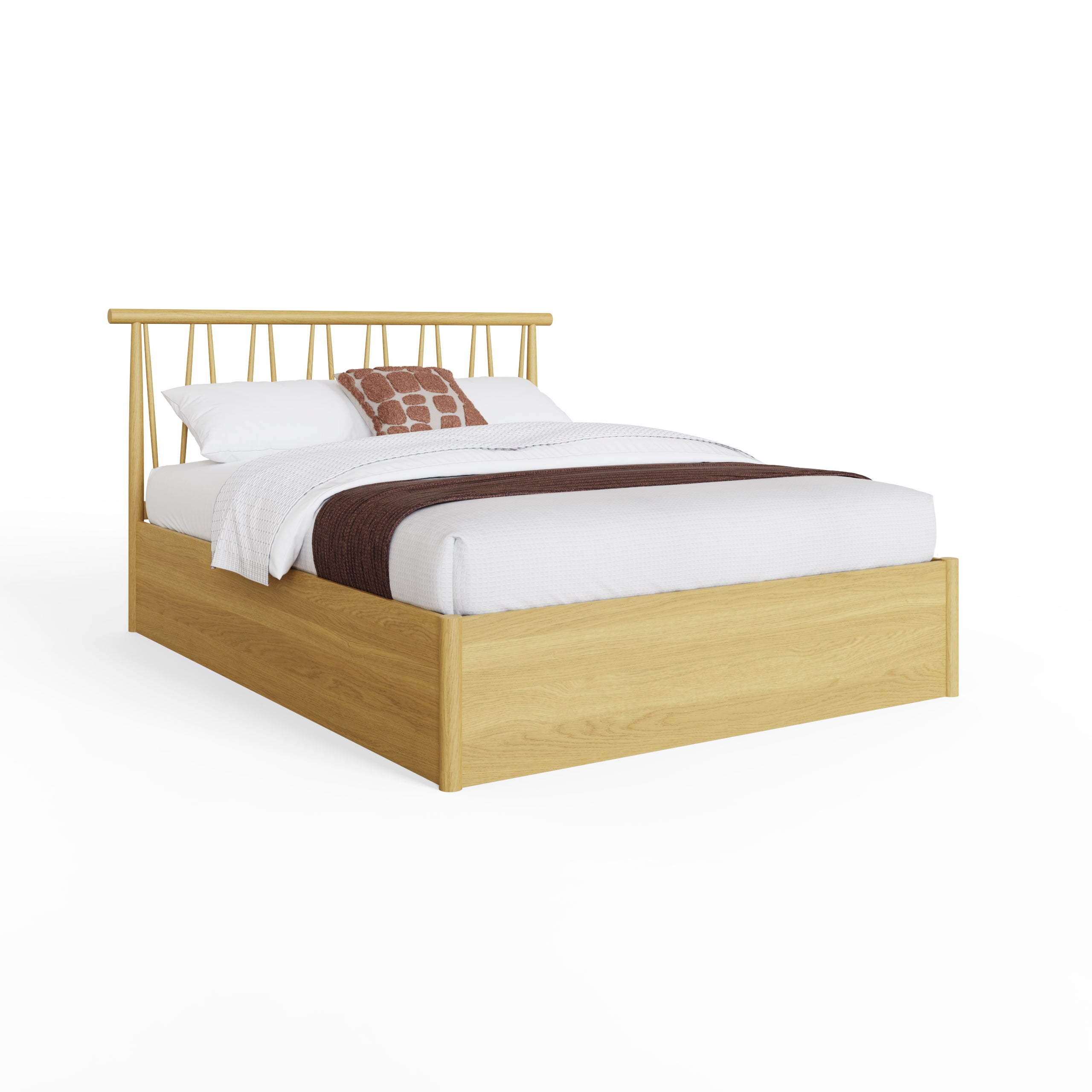 Fusum Spindle Ottoman Bed - Oak