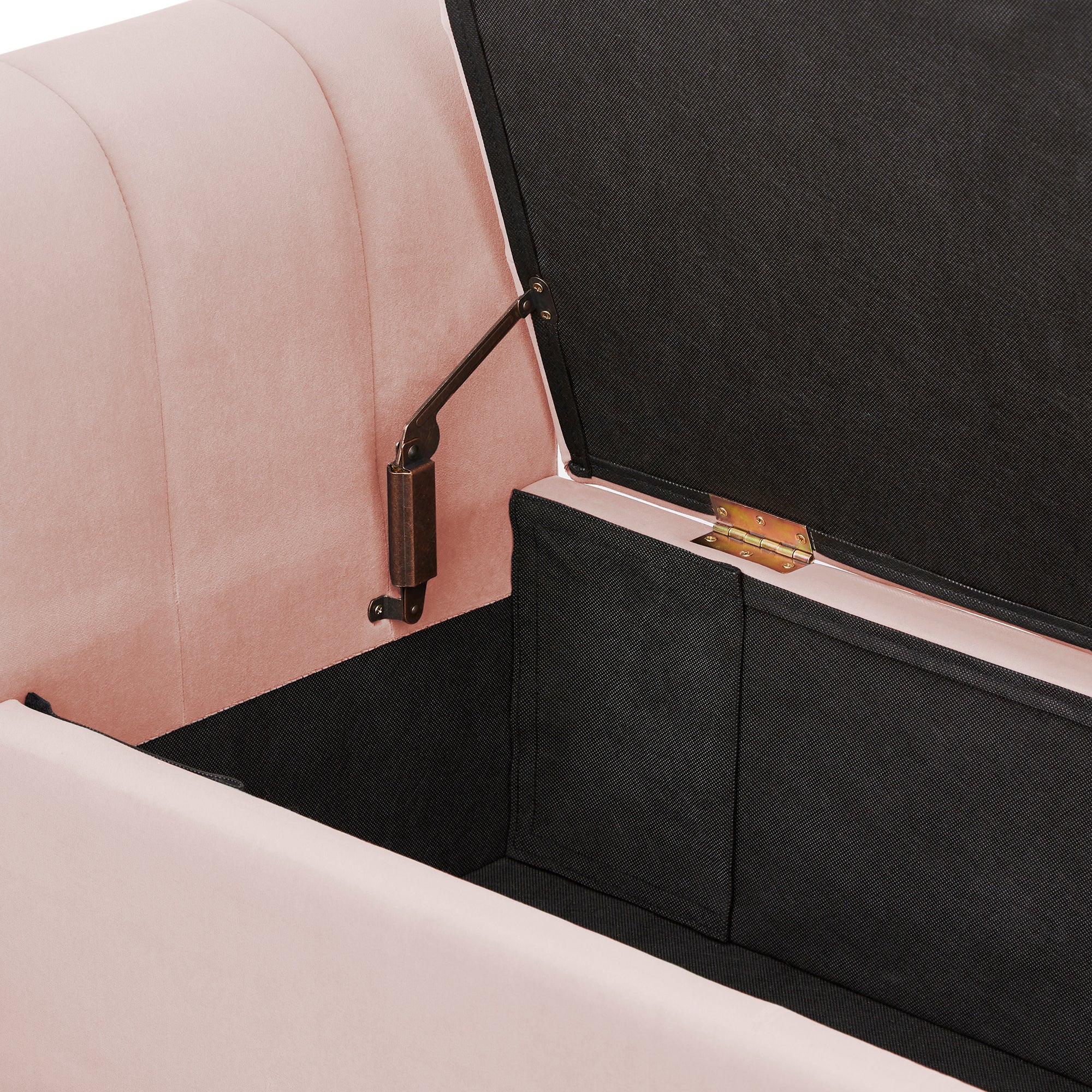Pettine Ottoman Storage Bench Blush Pink