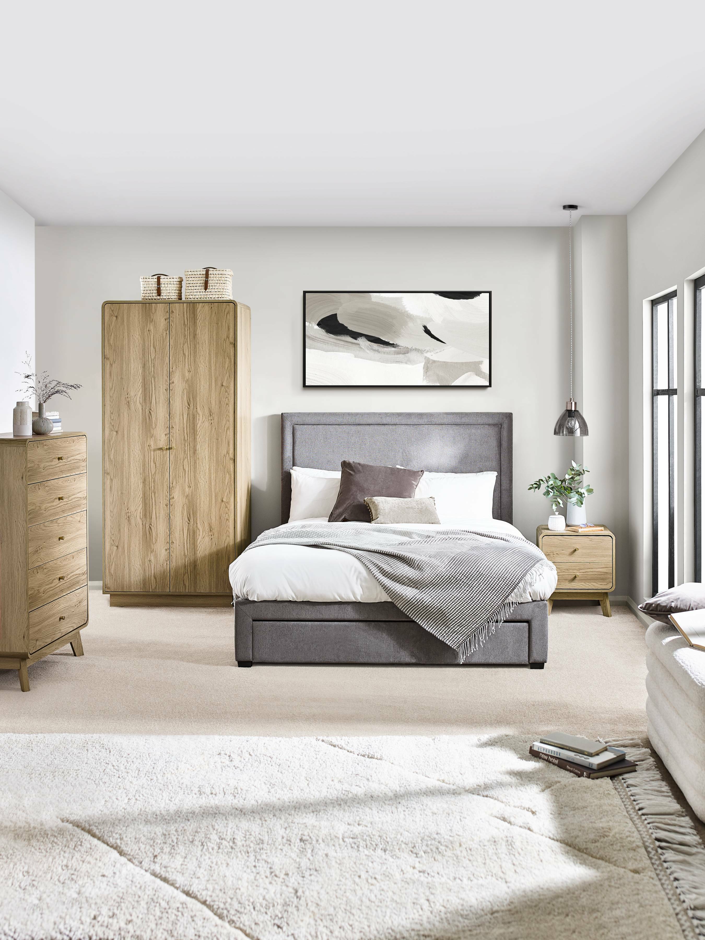 Ingrid 2 Drawer Bedside Oak