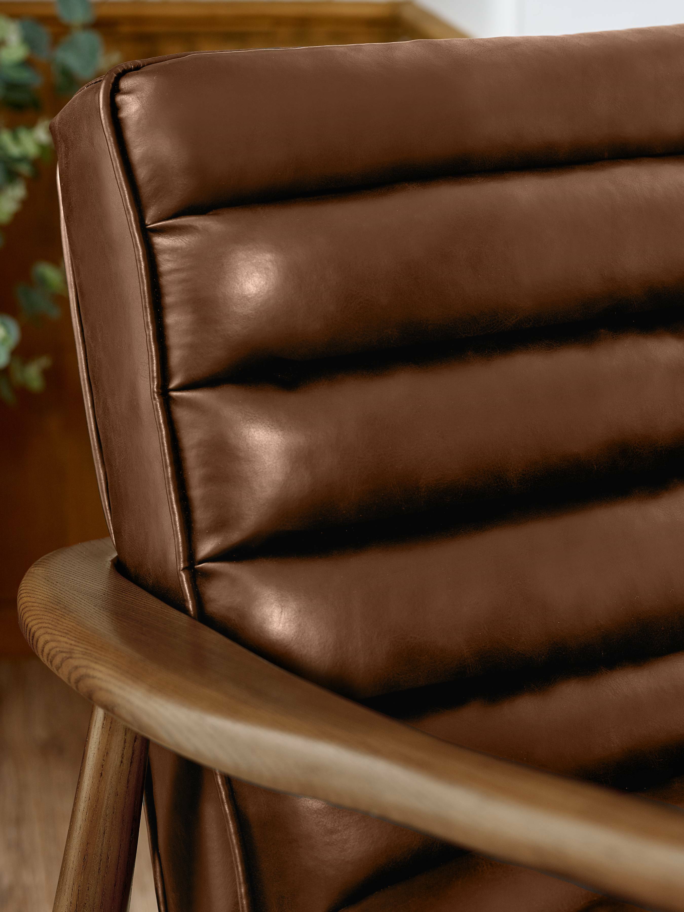 Marshall 2 Seater Sofa - Brown Faux Leather