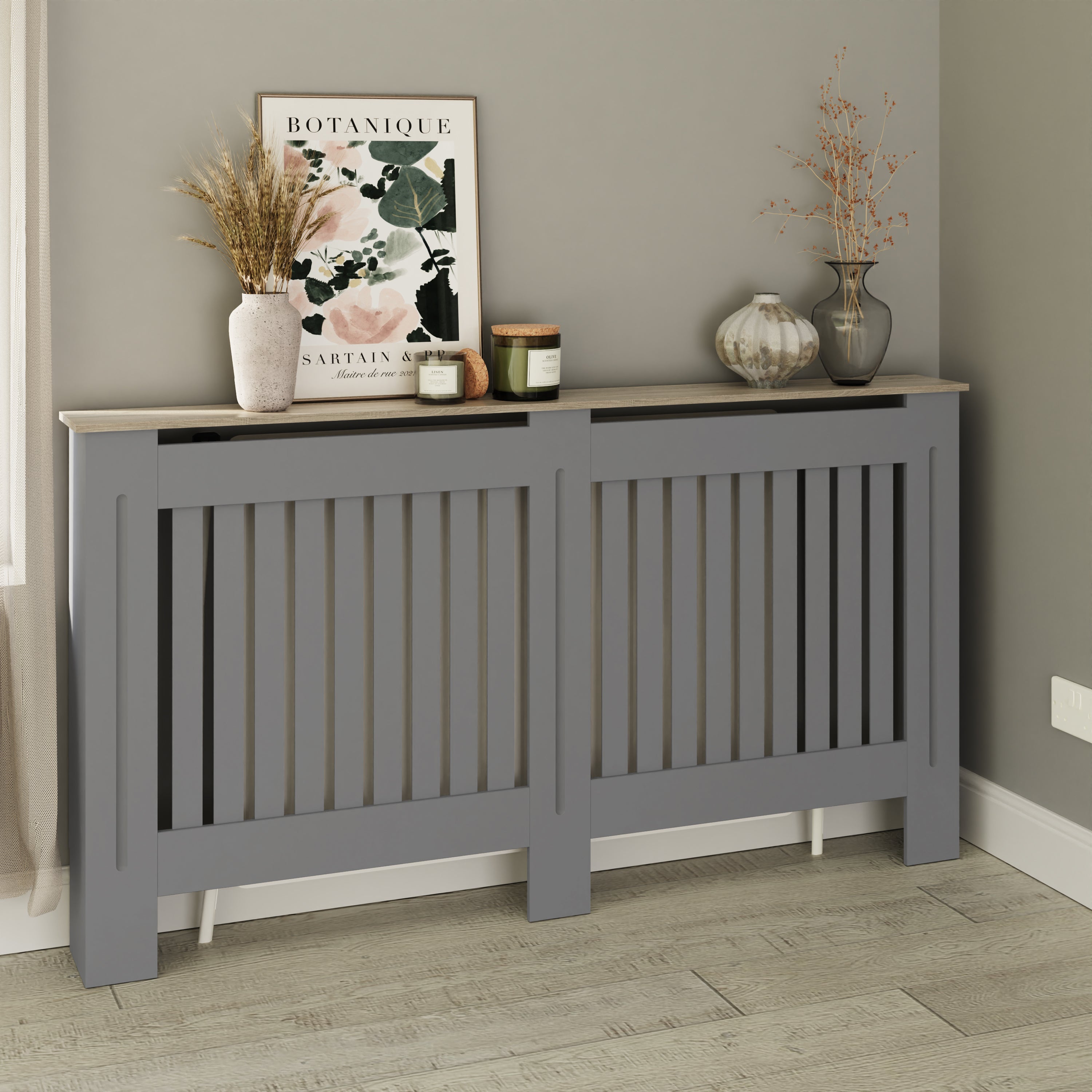 Longslow Radiator Cover Large Grey