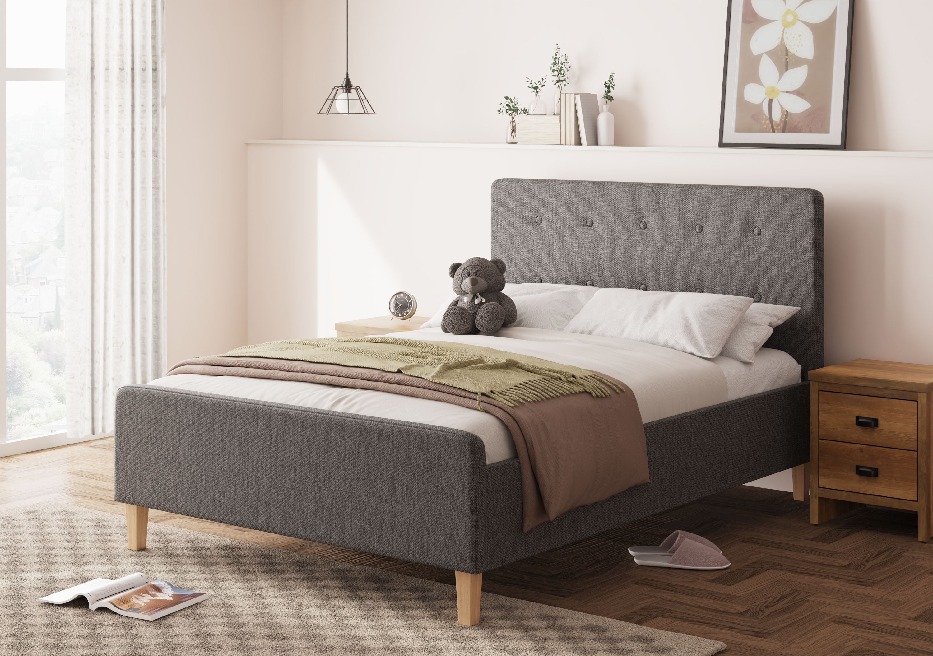 Ashbourne Ottoman Bed Dark Grey