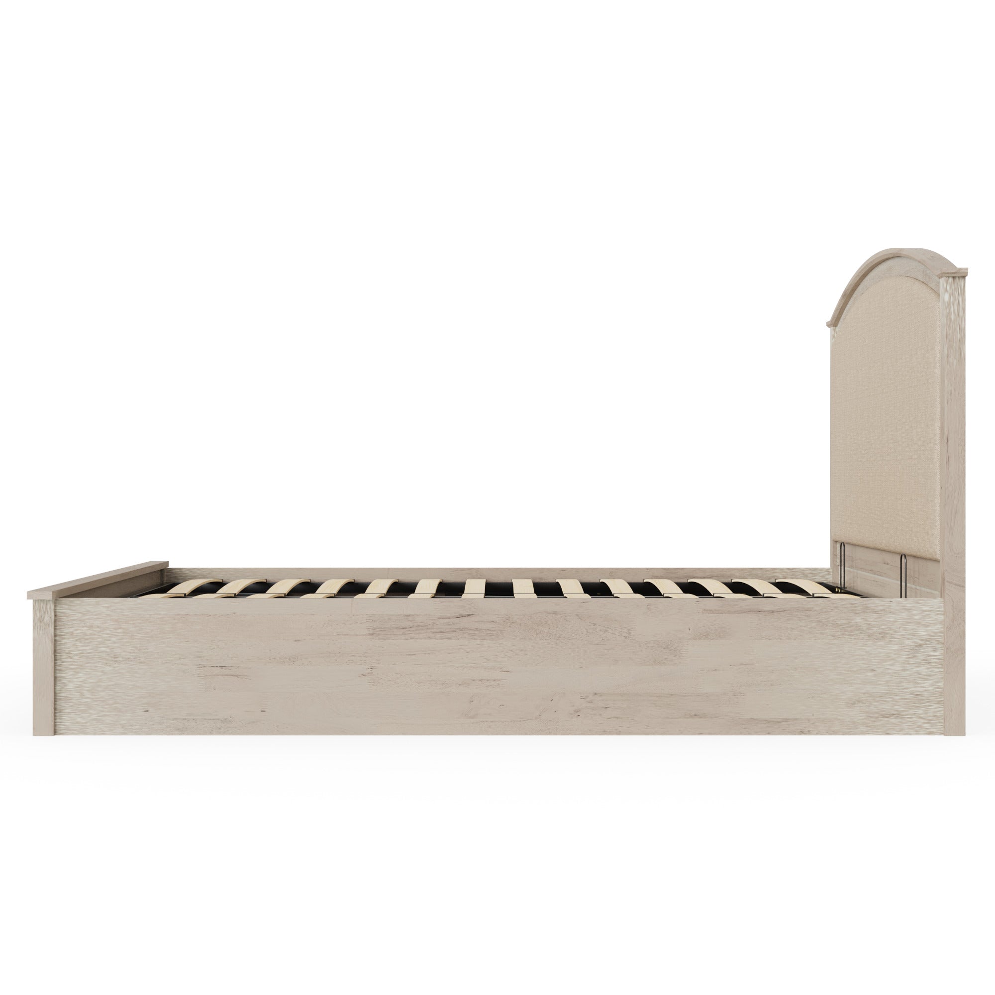 Madrid Ottoman Bed Limed Oak Fabric Headboard Natural