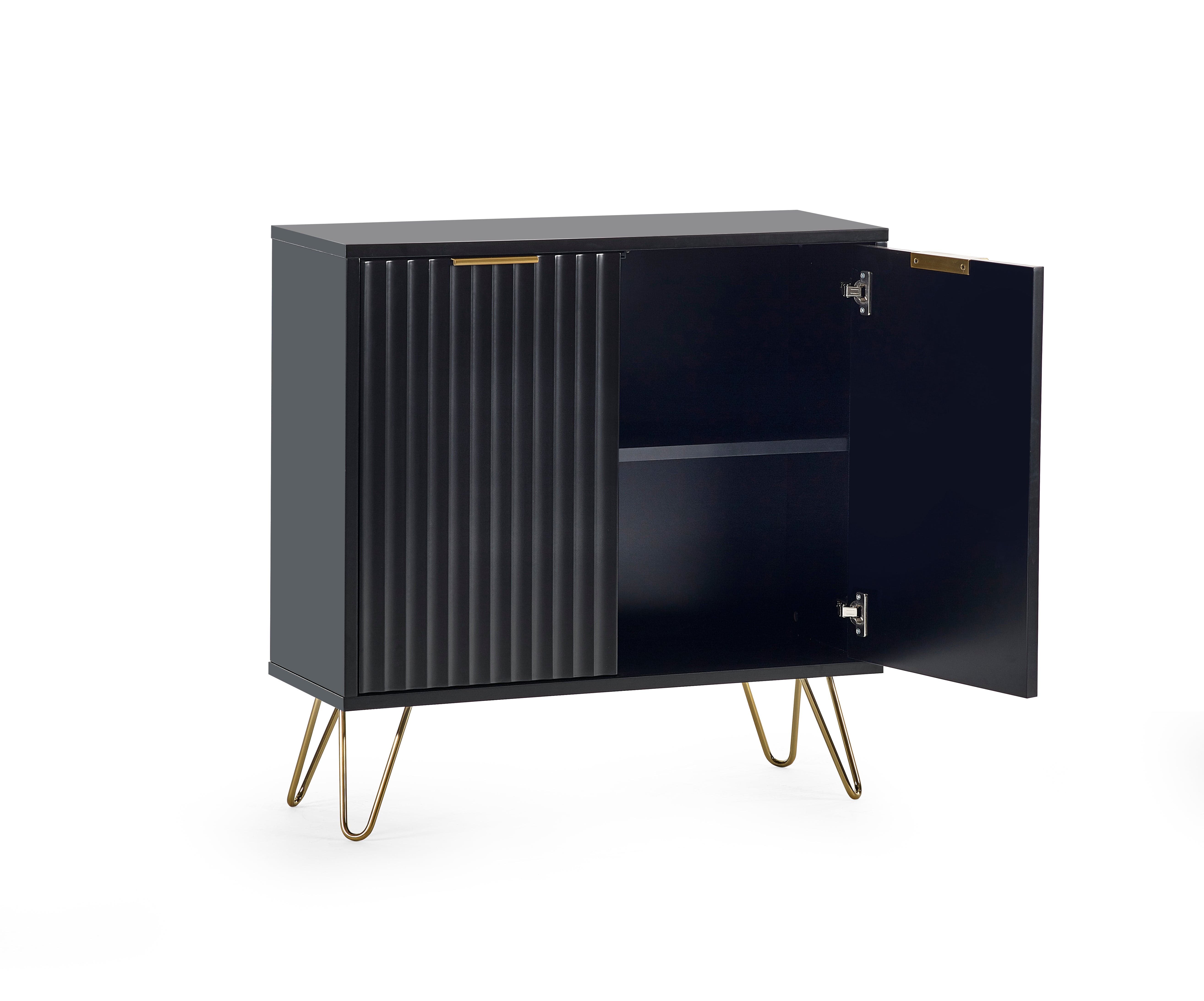 Julian Bowen Sideboard Murano Compact Sideboard - Matt Black Bed Kings