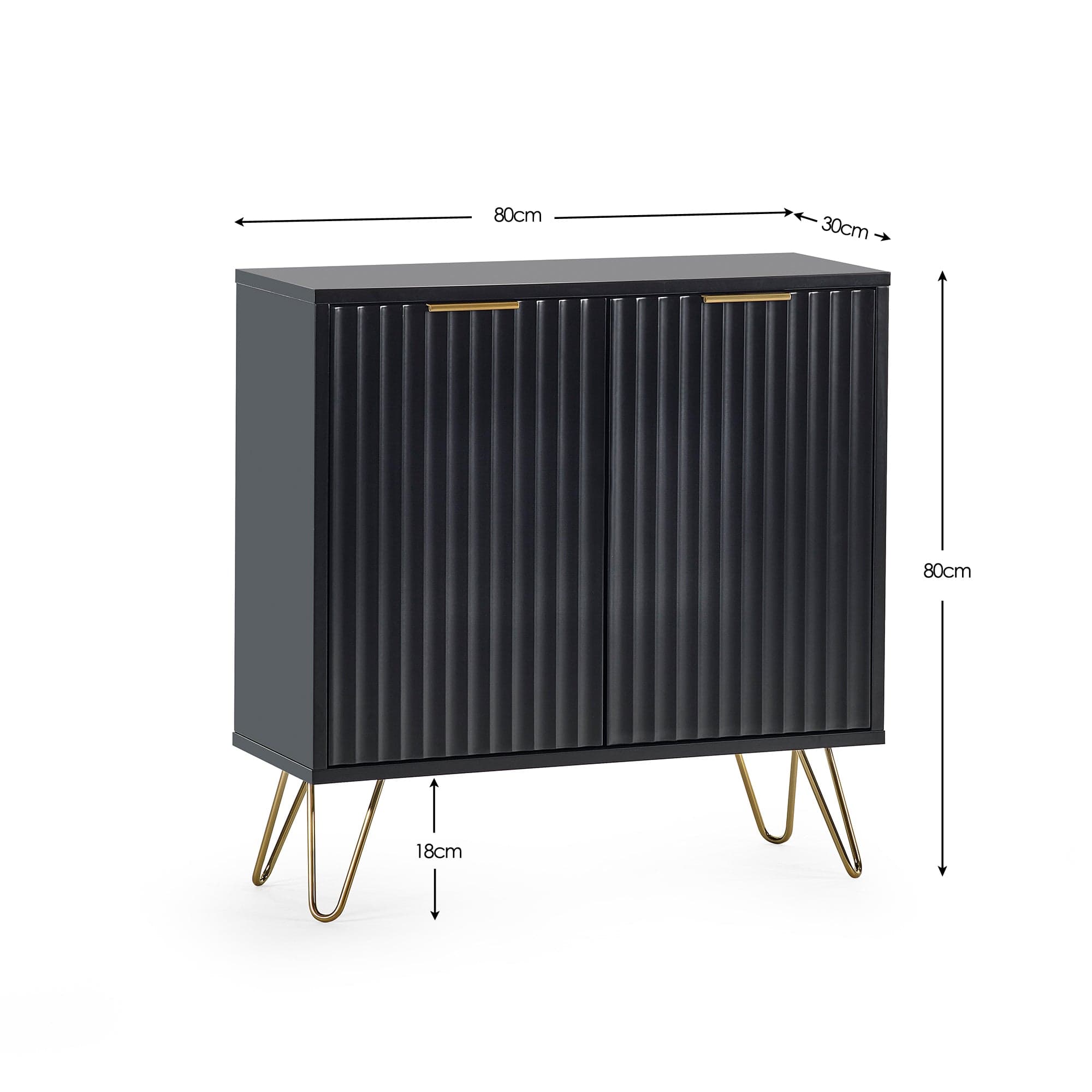Julian Bowen Sideboard Murano Compact Sideboard - Matt Black Bed Kings