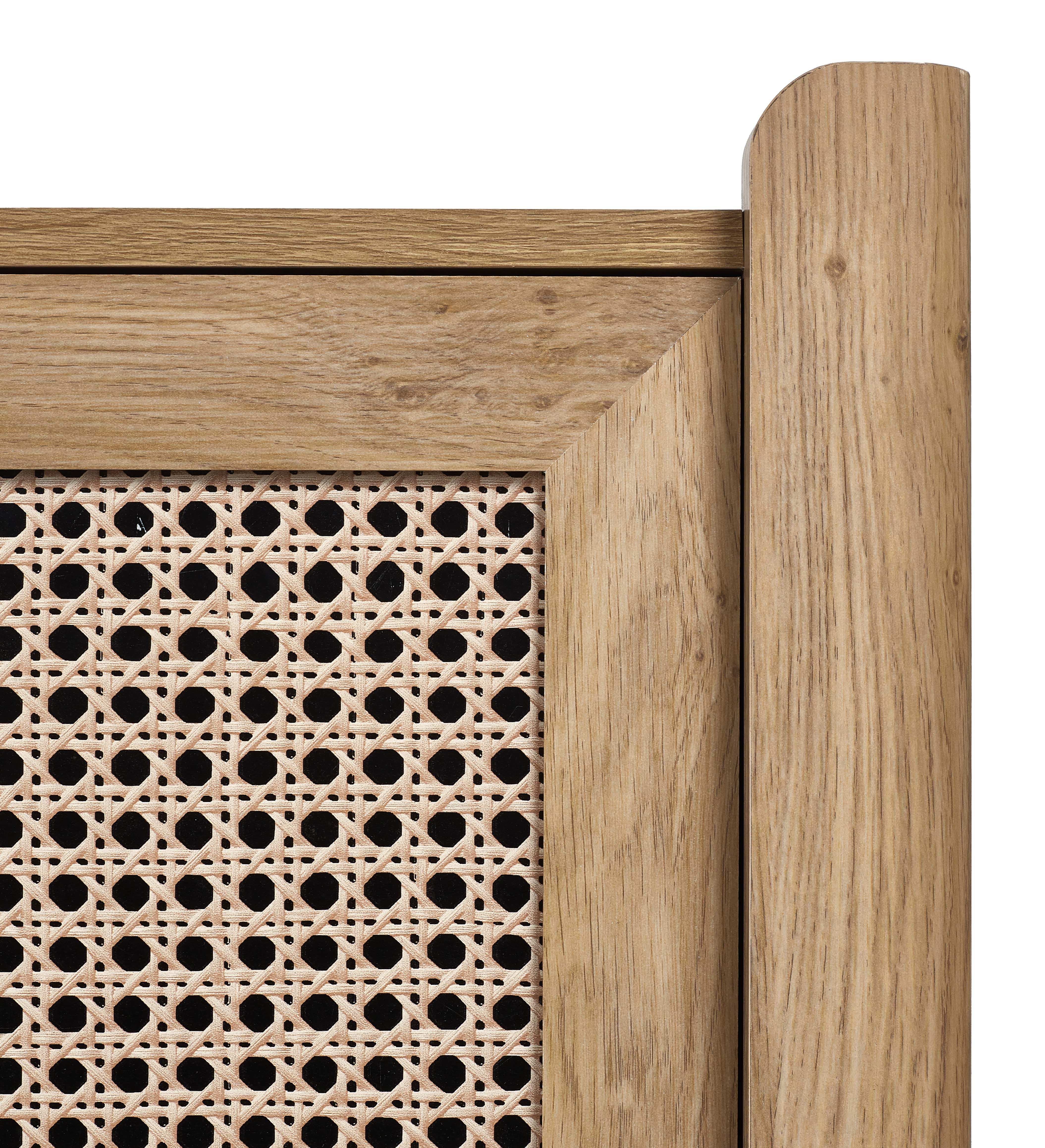 Julian Bowen Sideboard Sydney 3 Door Sideboard - Rattan Effect Bed Kings