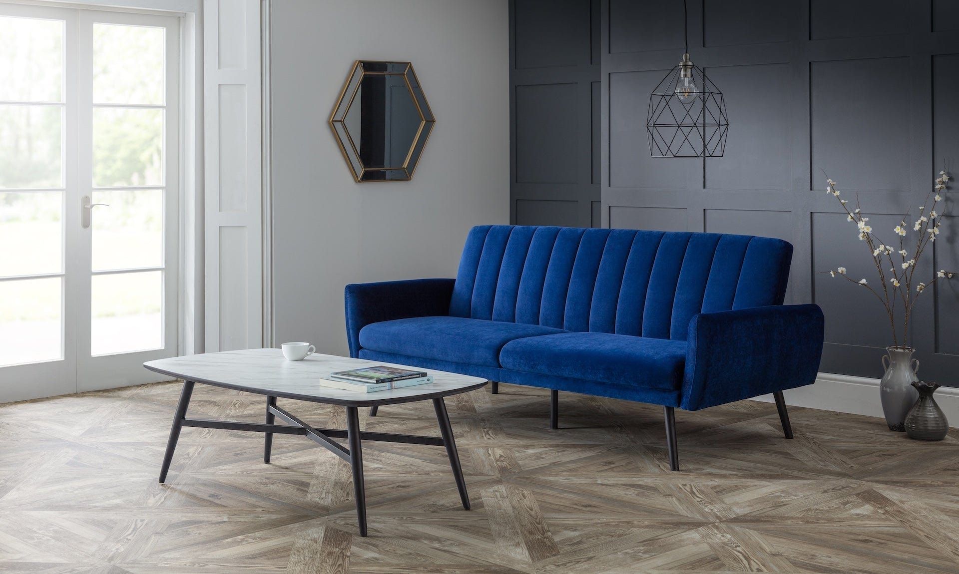 Julian Bowen Sofa Bed Afina Sofabed - Blue Bed Kings