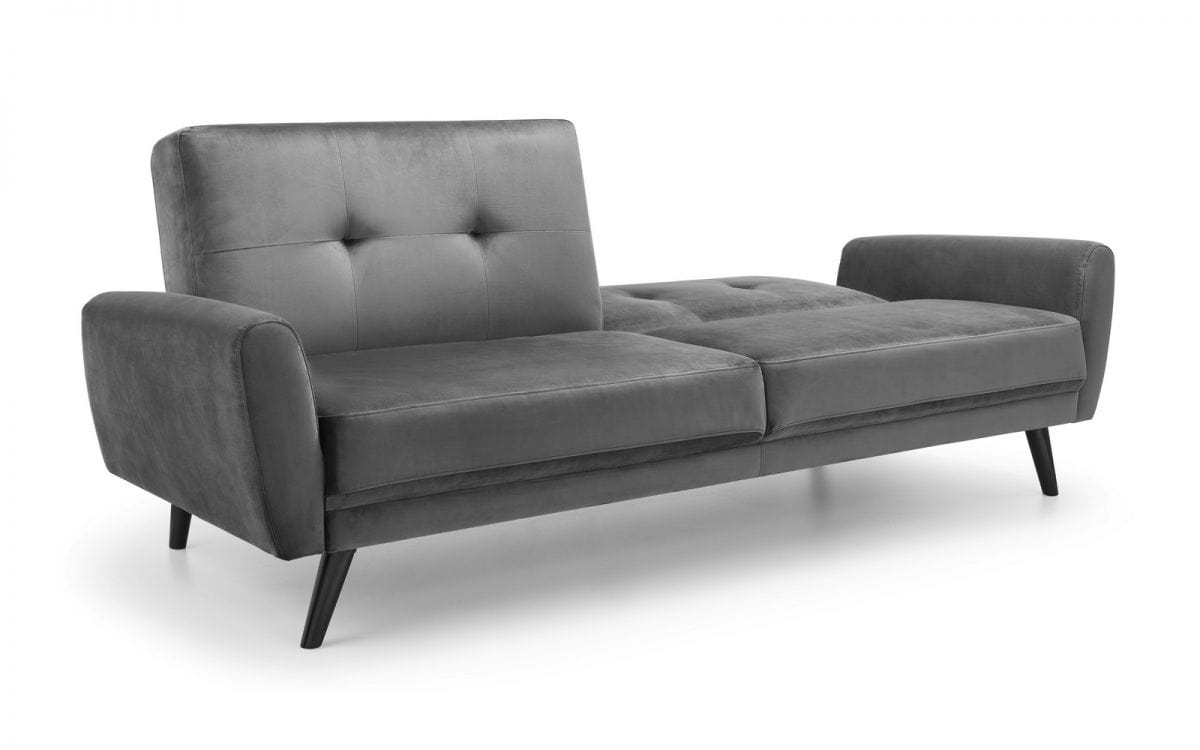 Julian Bowen Sofa Bed Monza Sofabed In Dark Grey Velvet Bed Kings
