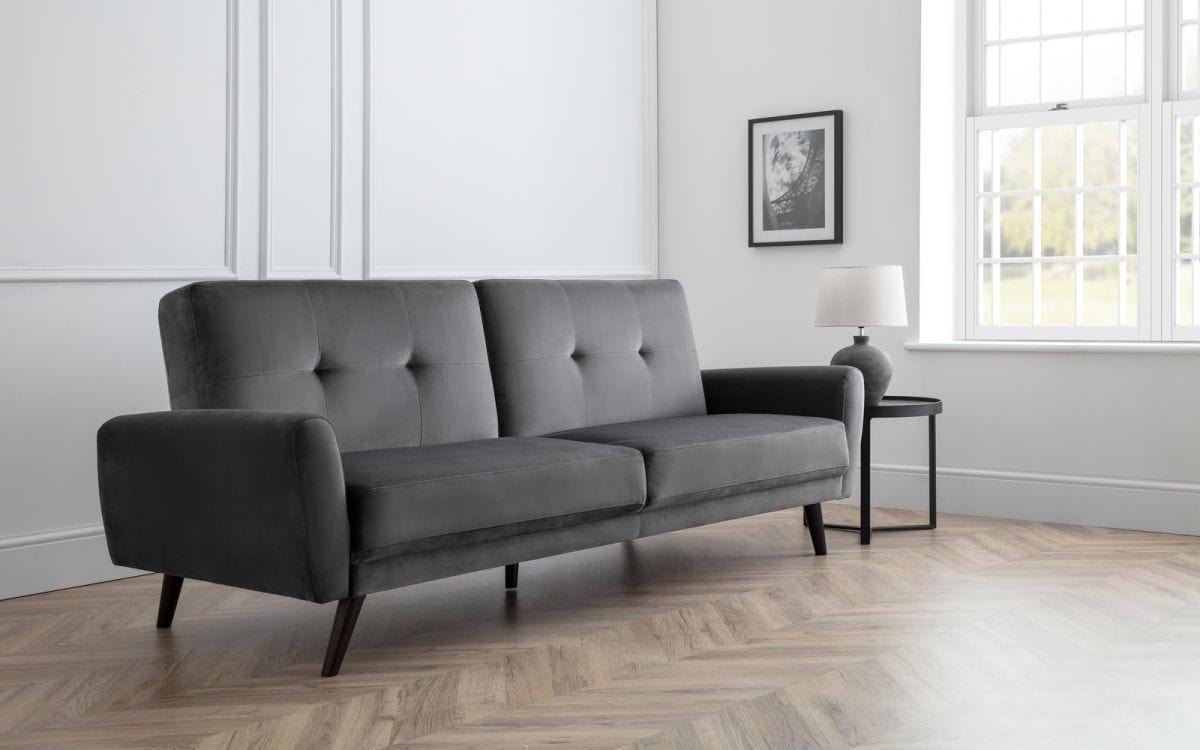 Julian Bowen Sofa Bed Monza Sofabed In Dark Grey Velvet Bed Kings