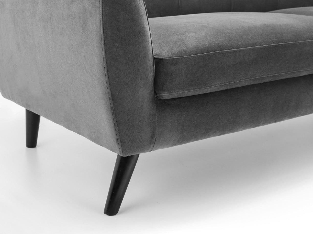 Julian Bowen Sofa Monza 3 Seater In Dark Grey Velvet Bed Kings
