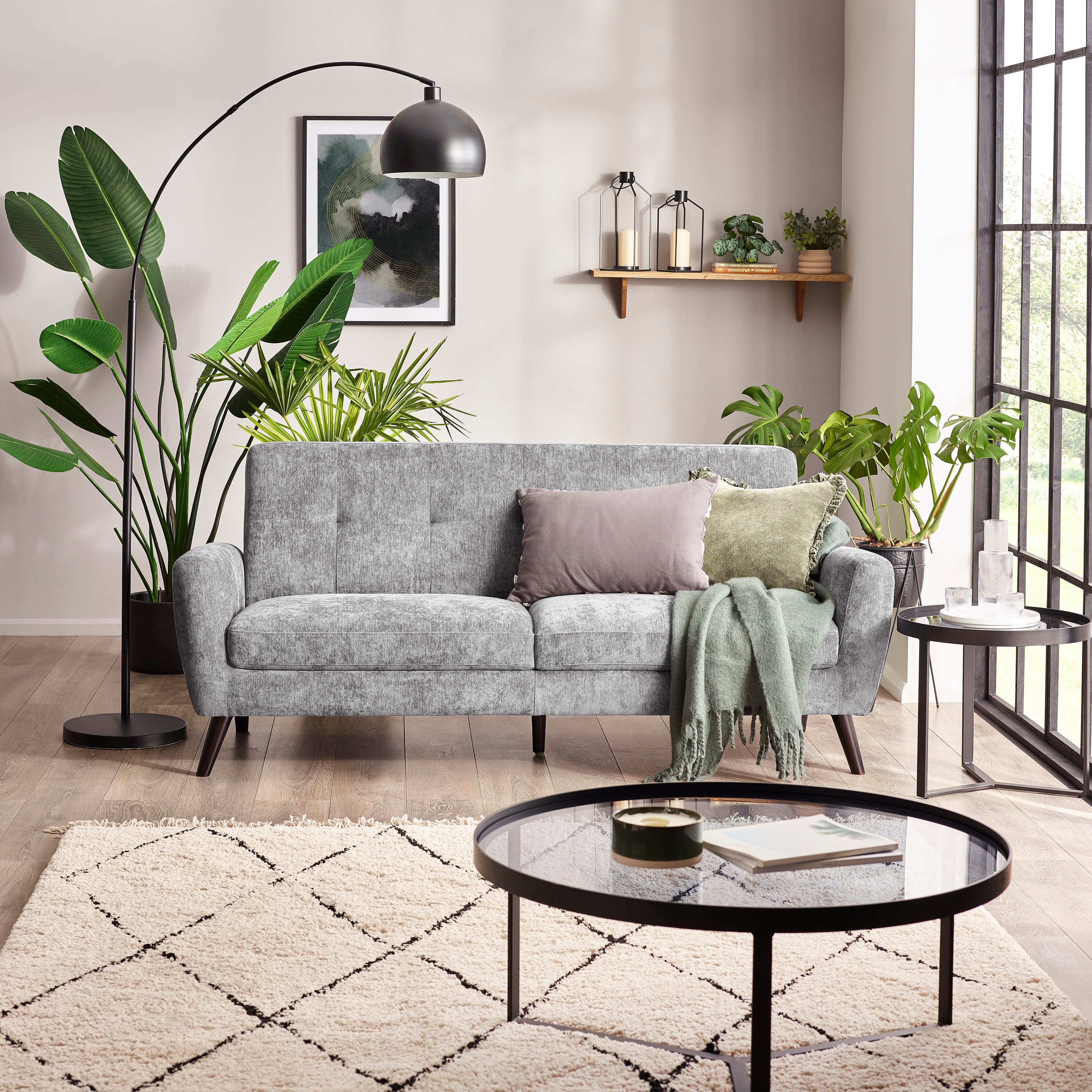 Julian Bowen Sofa Monza 3 Seater Sofa - Dove Bed Kings