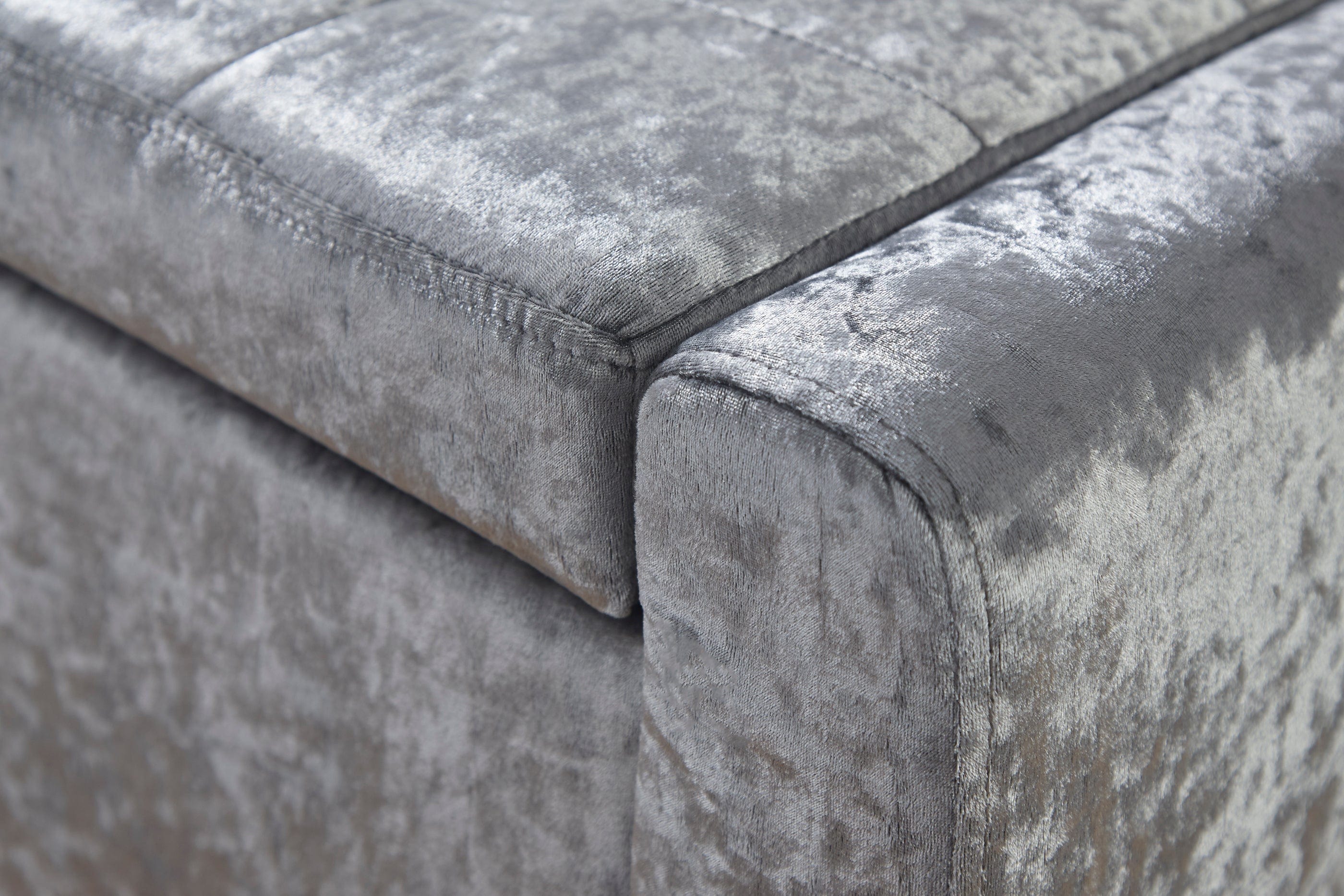 GFW Storage Ottoman Verona Ottoman Bench Grey Crushed Velvet Bed Kings