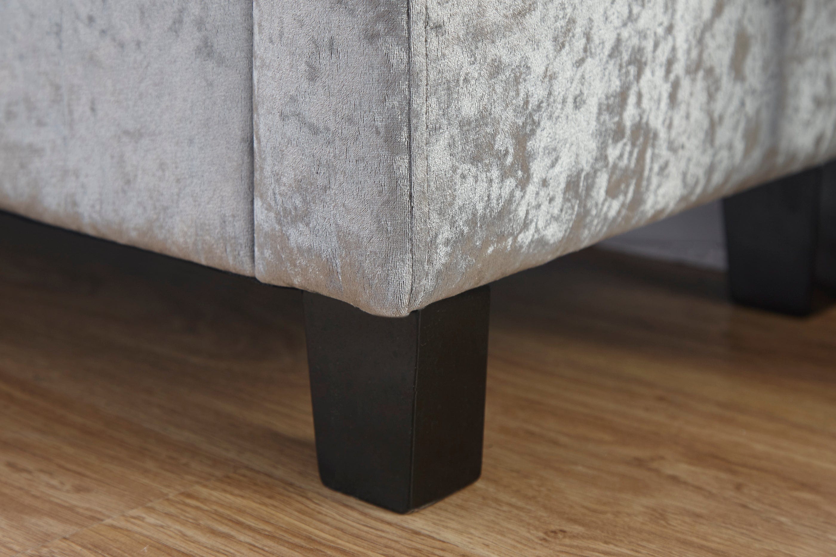 GFW Storage Ottoman Verona Ottoman Bench Grey Crushed Velvet Bed Kings