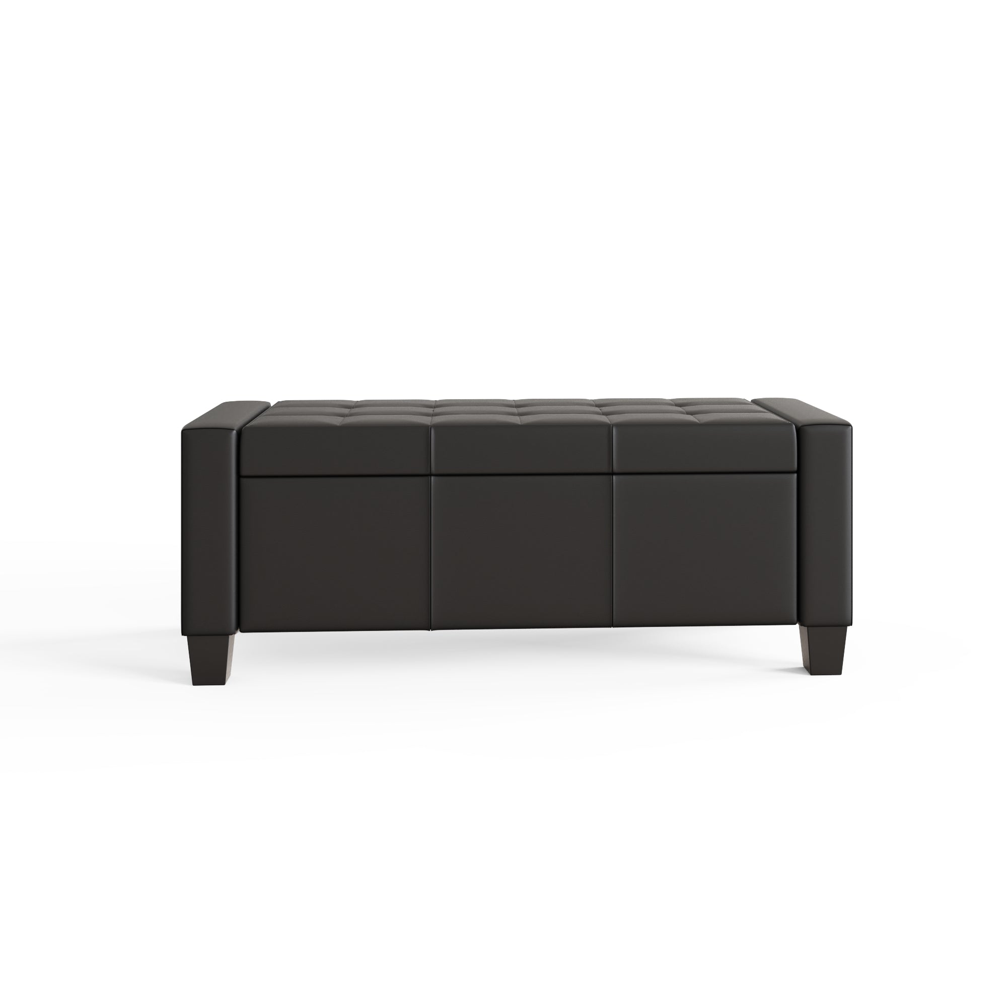 Verona Ottoman Bench Black Pu