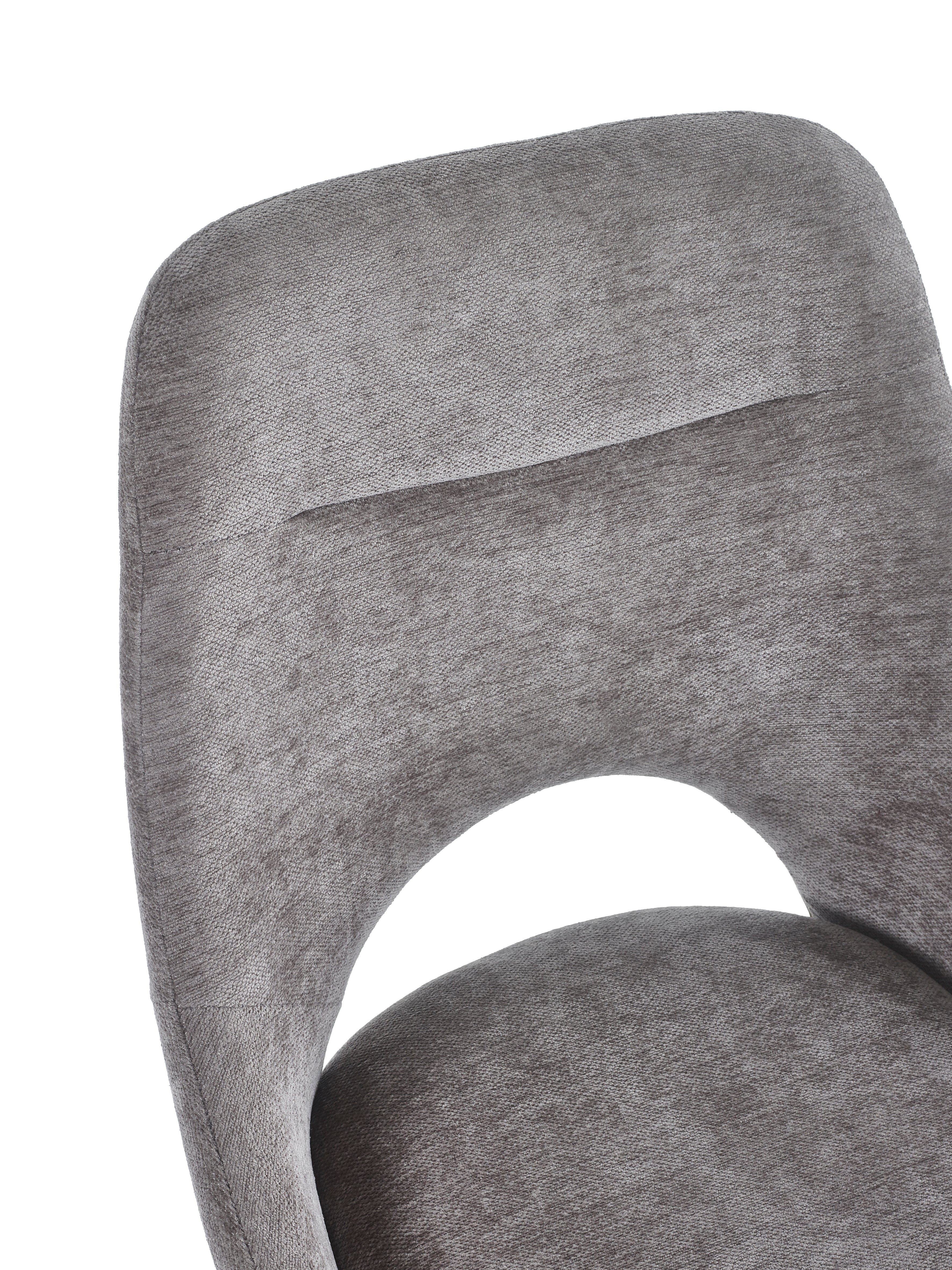 Jonah Grey Chenille Upholstered Dining Chairs (Set of 2)