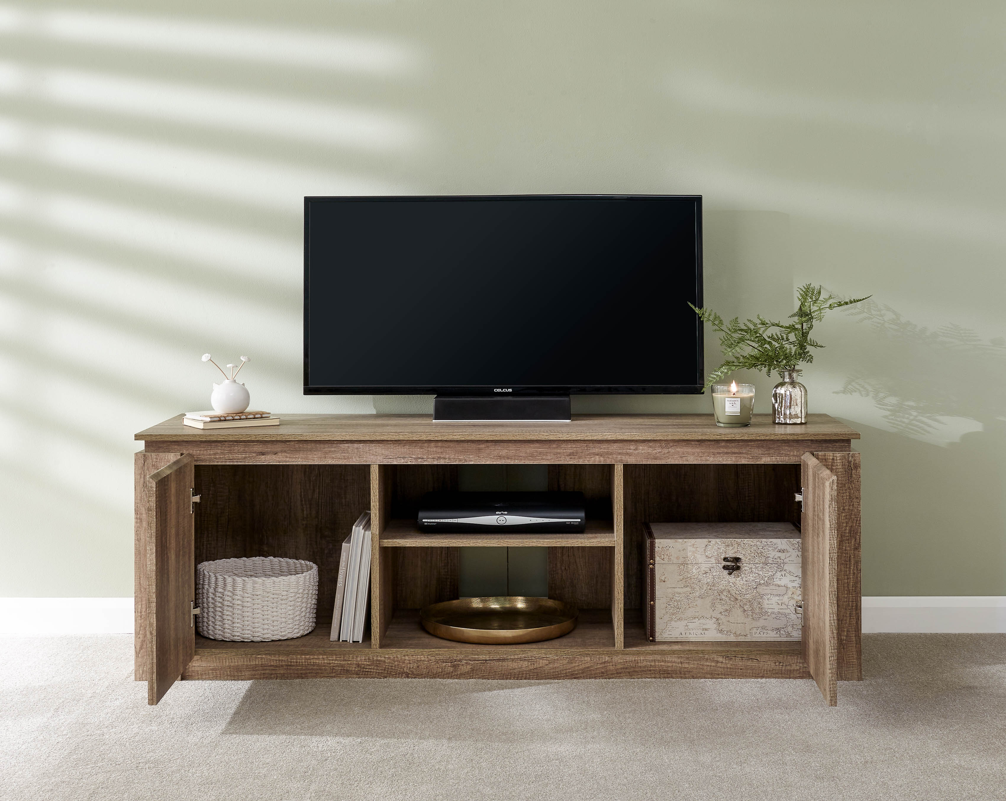 GFW TV Unit Canyon Oak TV Unit Bed Kings