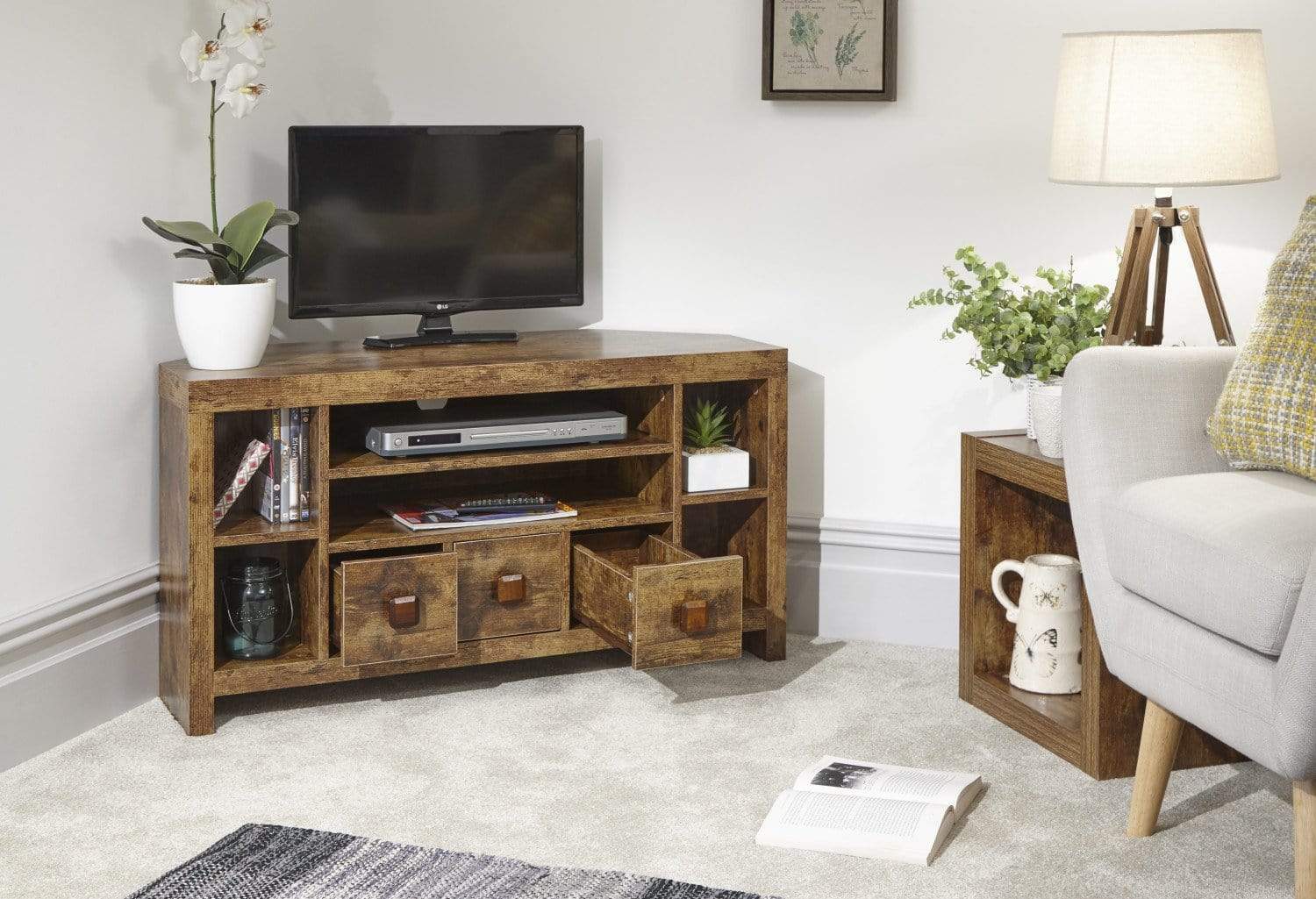 GFW TV Unit CLEARANCE Jakarta Corner TV Unit Mango Bed Kings