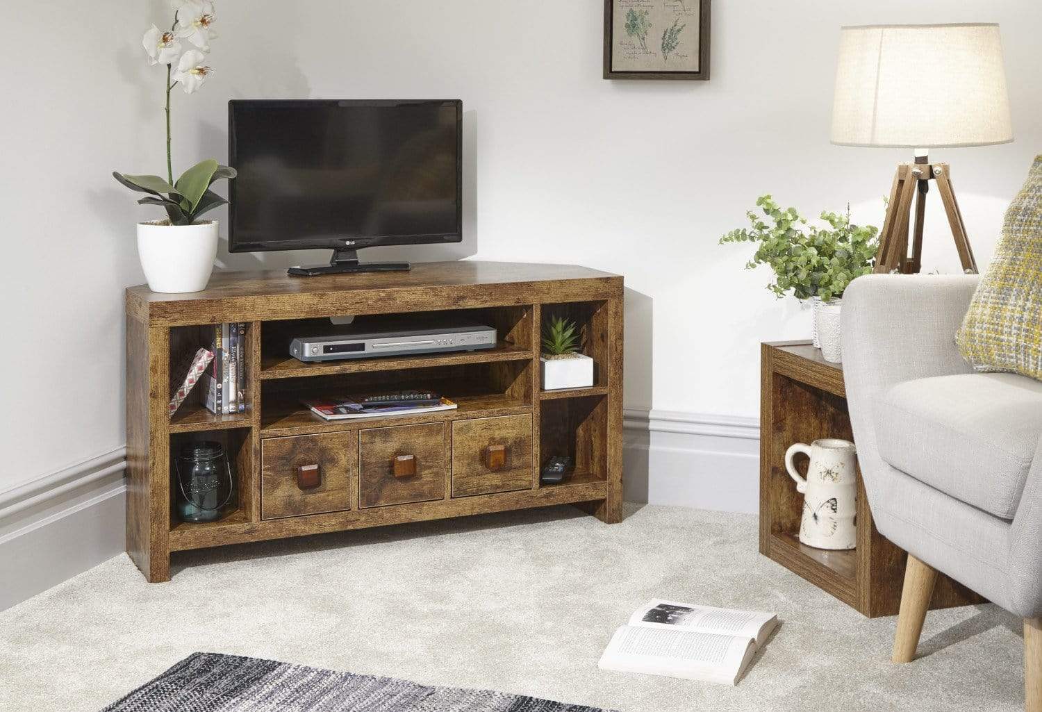 GFW TV Unit CLEARANCE Jakarta Corner TV Unit Mango Bed Kings