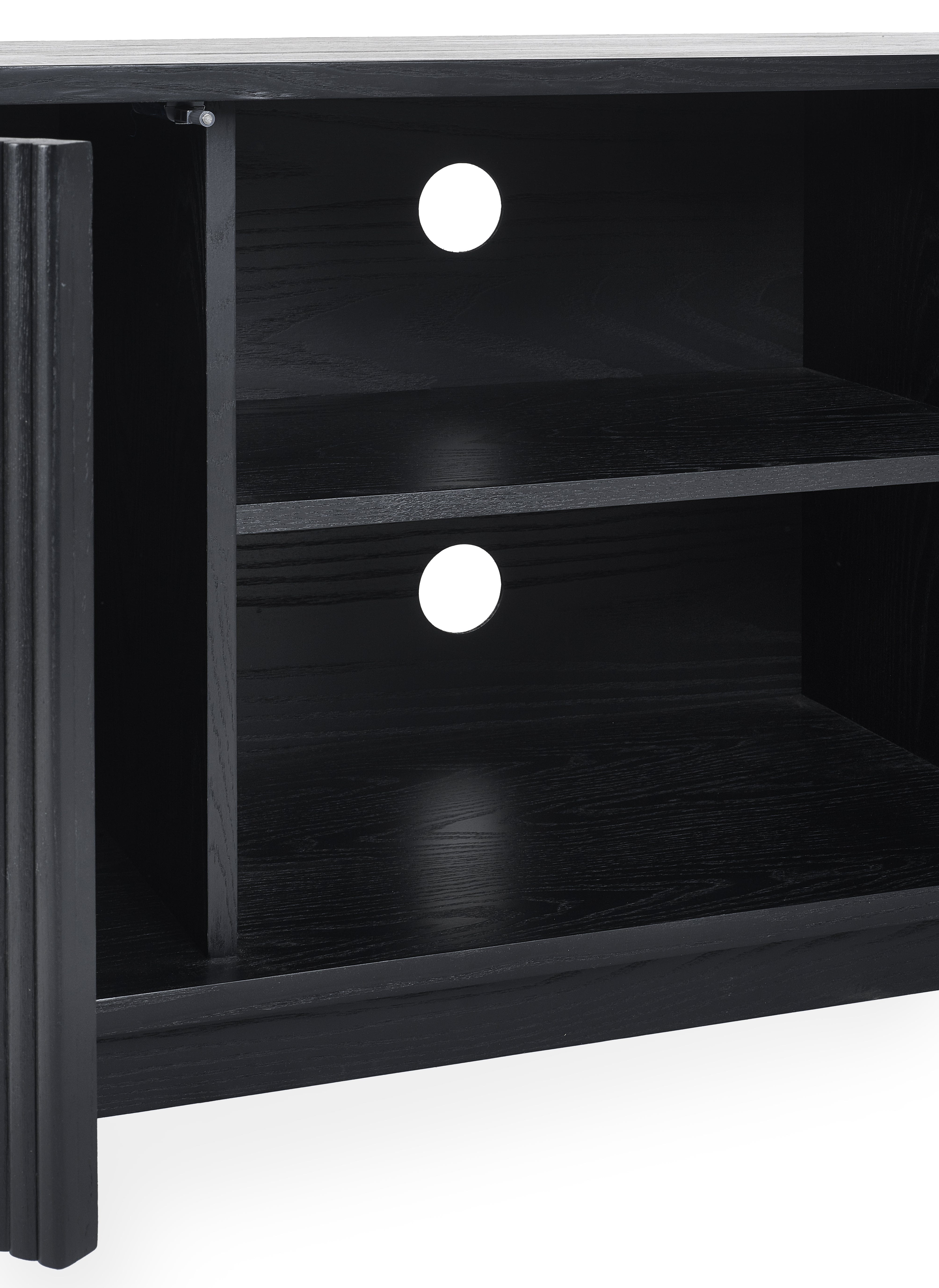 Julian Bowen TV Unit Louis Fluted Tv Unit - Black Bed Kings