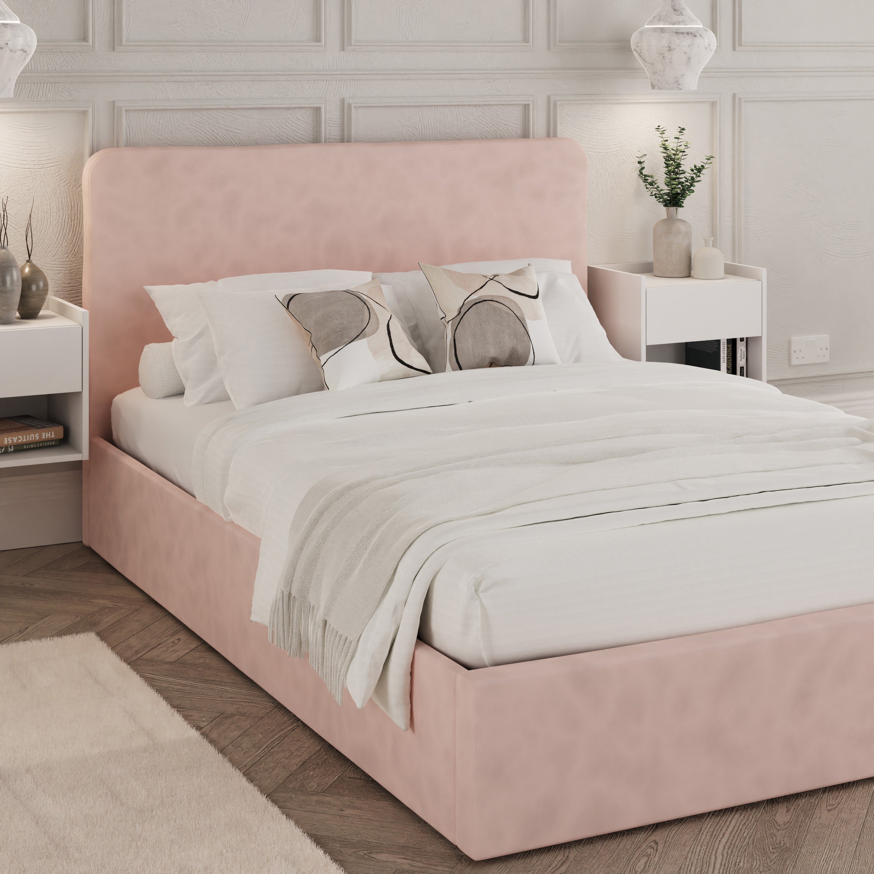 Chiswick Ottoman Bed Frame - Soft Pink