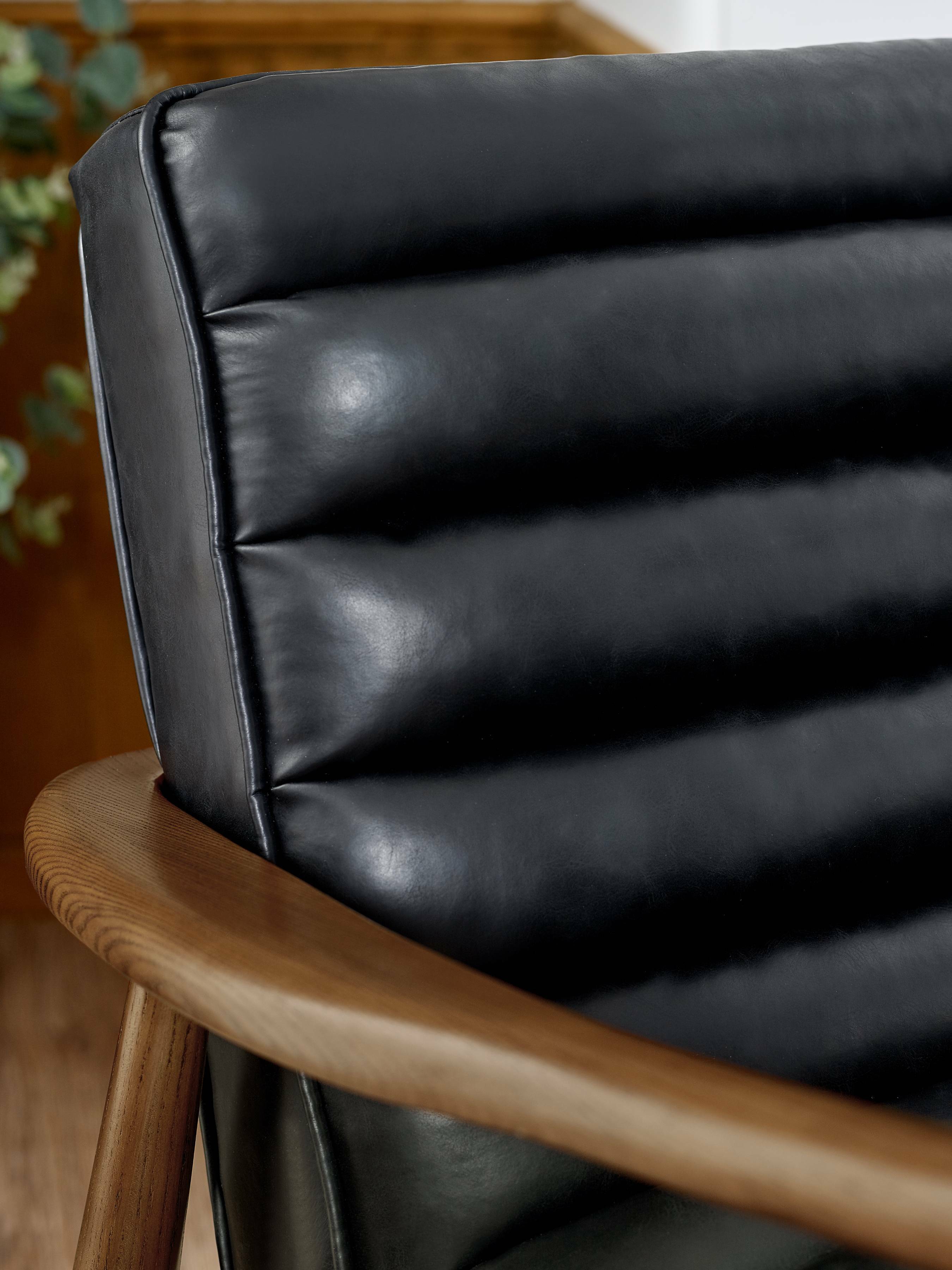 Marshall 2 Seater Sofa - Black Faux Leather