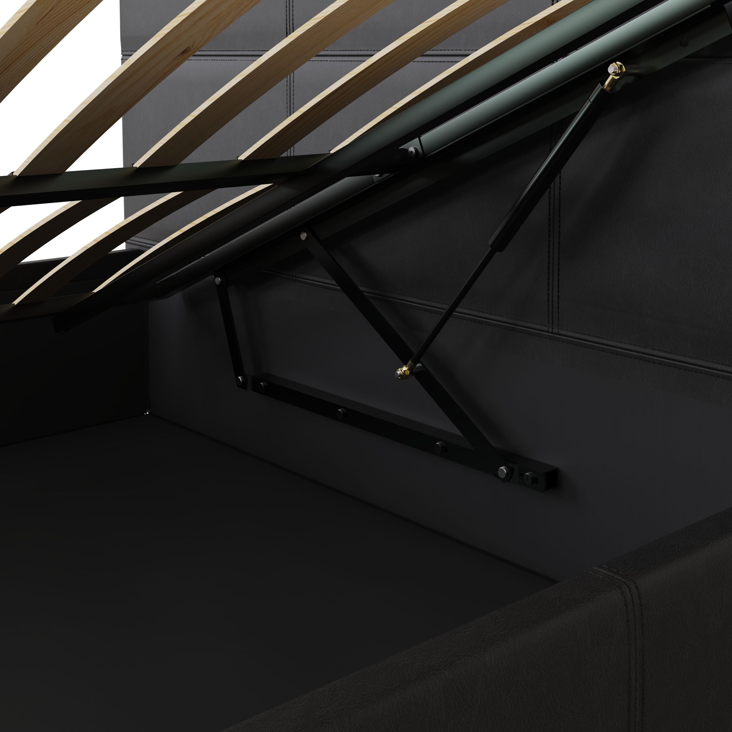 Side Lift Ottoman Bed Black
