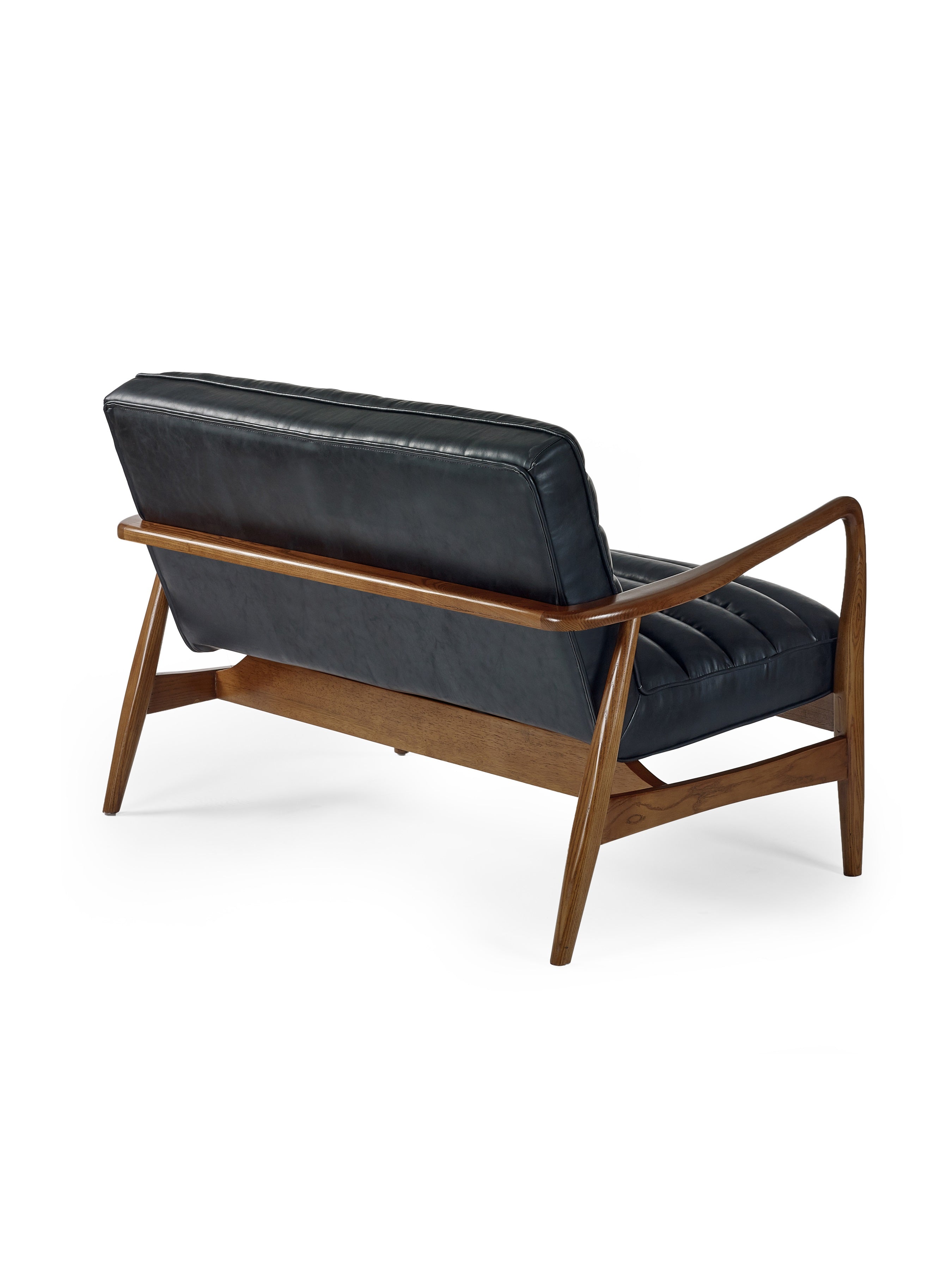Marshall 2 Seater Sofa - Black Faux Leather