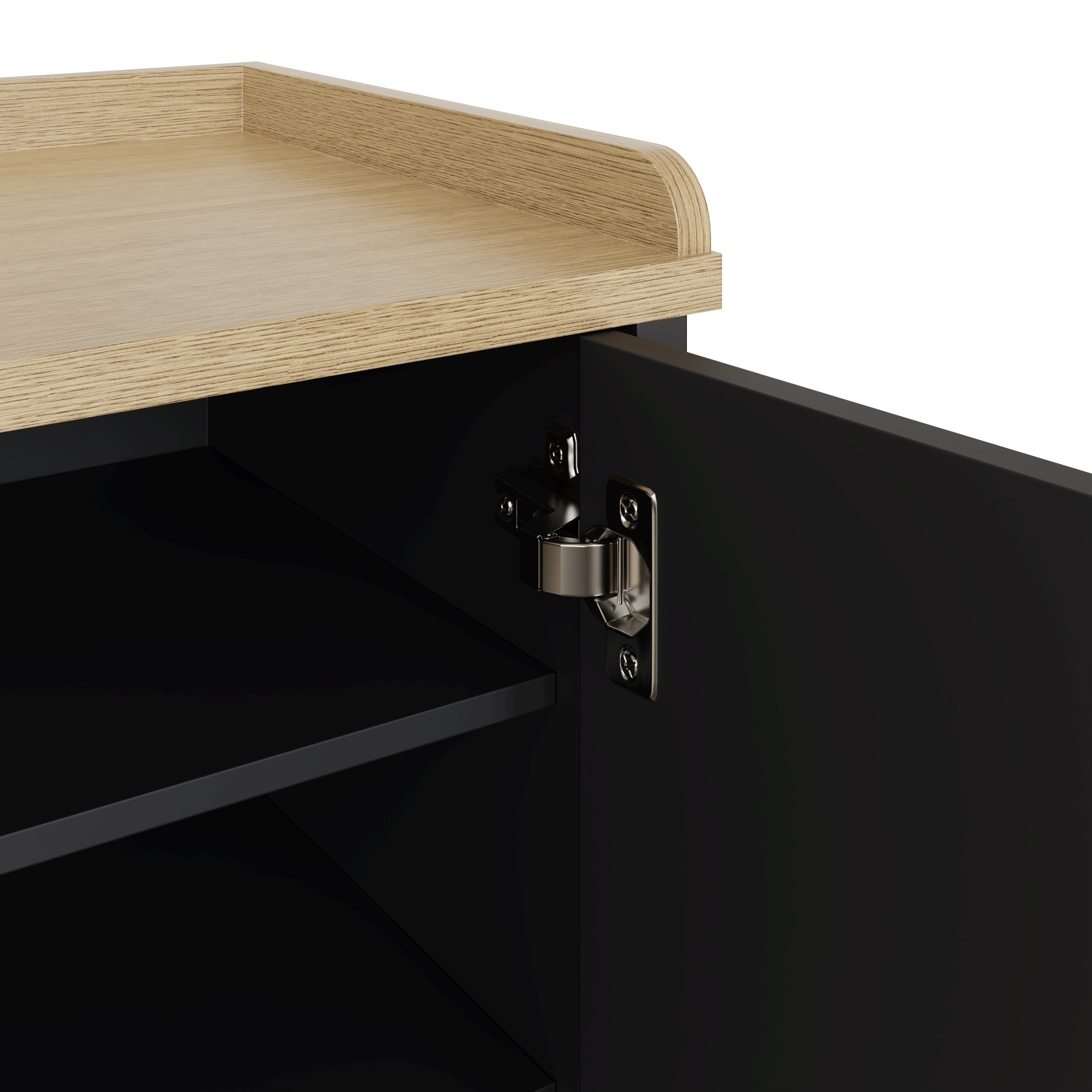 Lancaster 2 Door Shoe Bench Black
