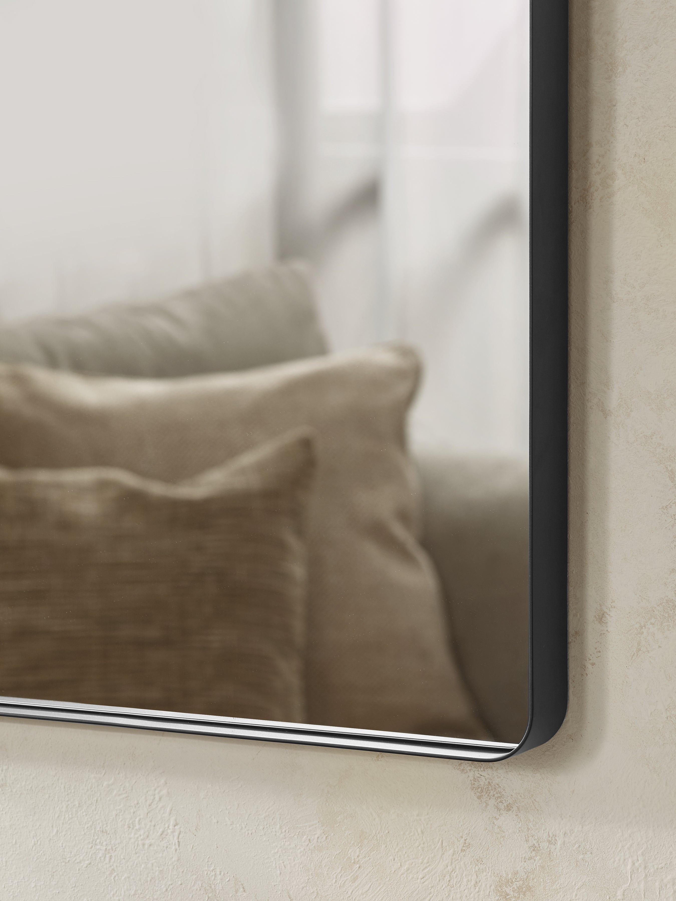 Jaya Black Frame Rectangular Wall Mirror