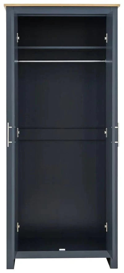 GFW Wardrobe Lancaster 2 Door Wardrobe Slate Blue Bed Kings