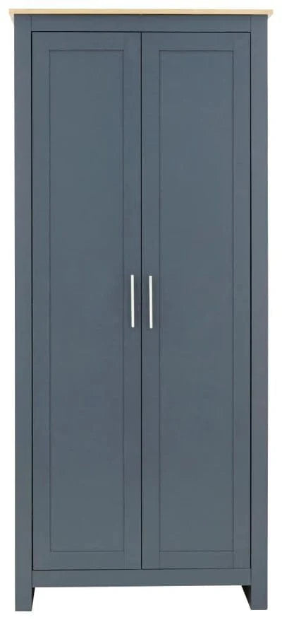 GFW Wardrobe Lancaster 2 Door Wardrobe Slate Blue Bed Kings