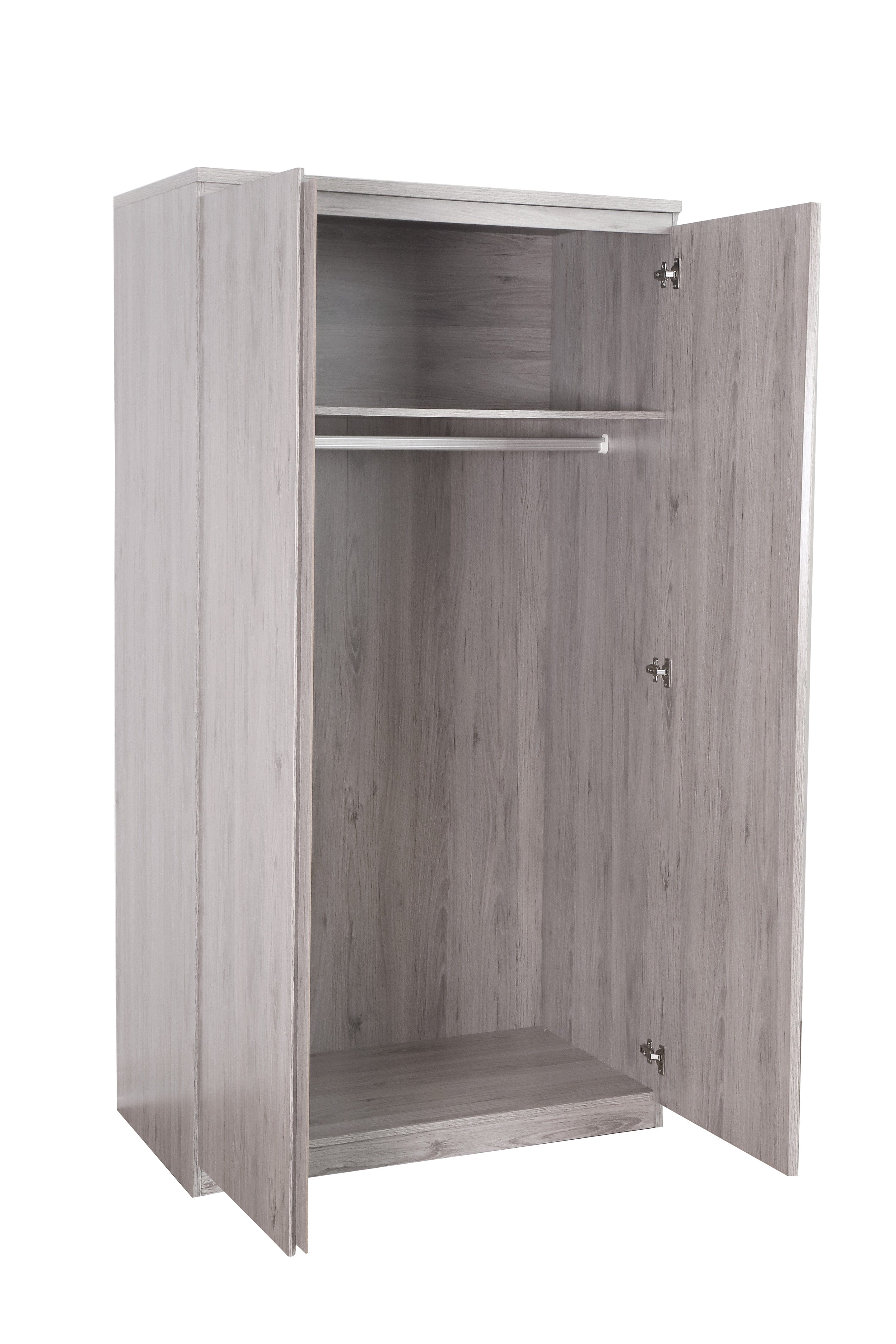 Julian Bowen Wardrobe Jupiter 2 Door Wardrobe Grey Oak Bed Kings