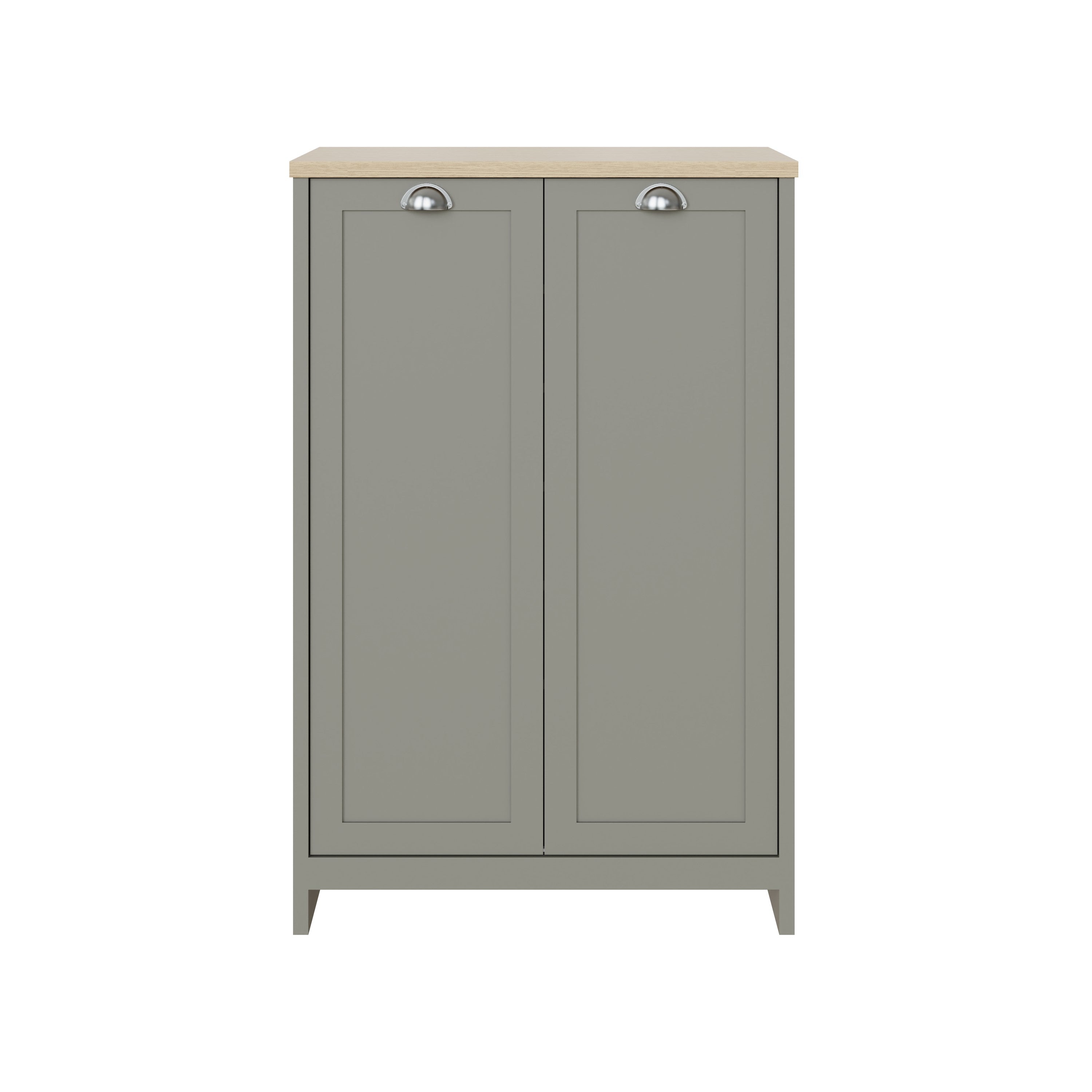 Lancaster 2 Door Shoe Cabinet Grey