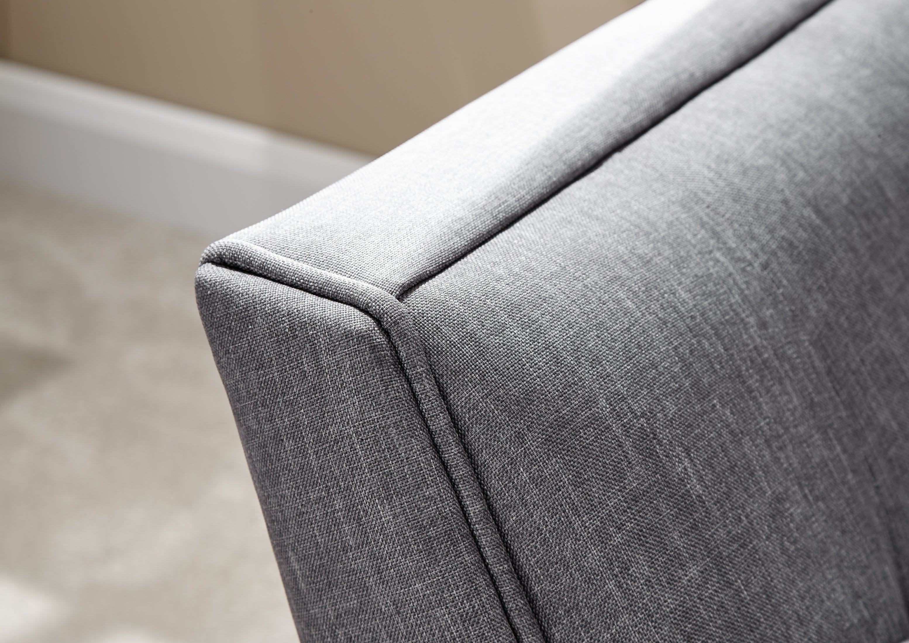 GFW Window Seat Milan Upholstered Bench Dark Grey Hopsack Bed Kings