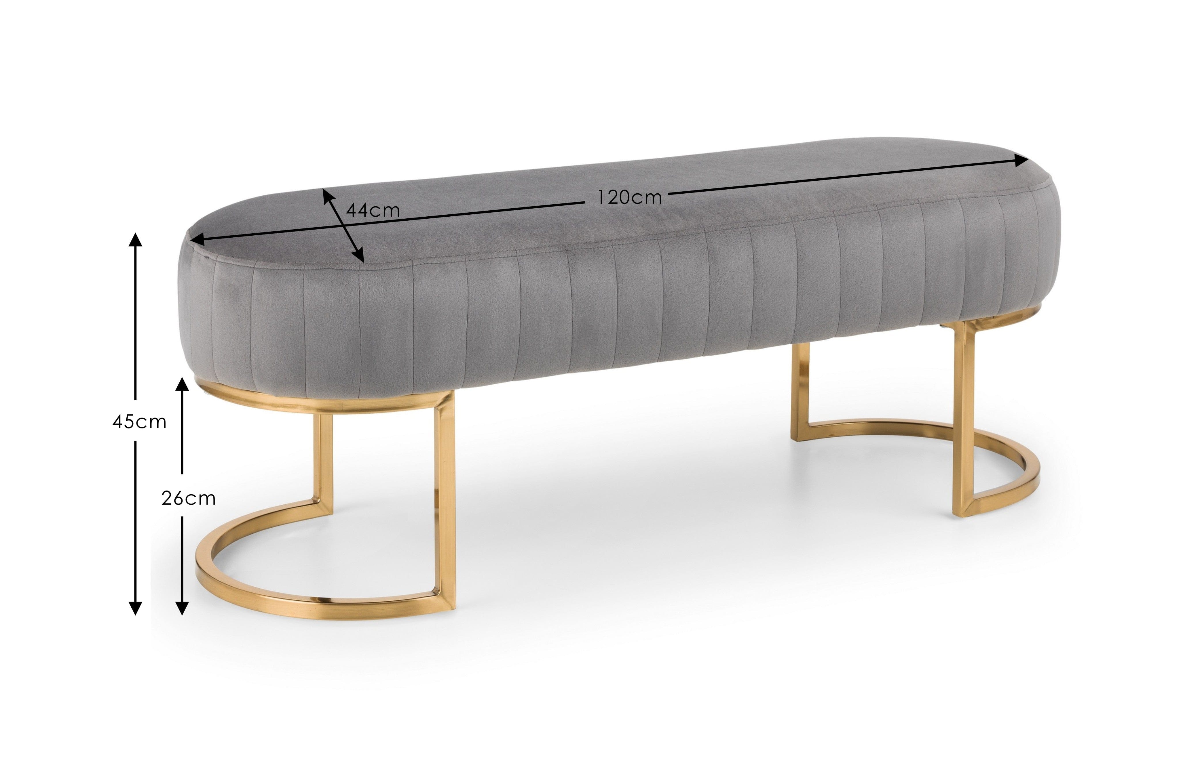 Julian Bowen Window Seat Harrogate Bench - Grey Bed Kings