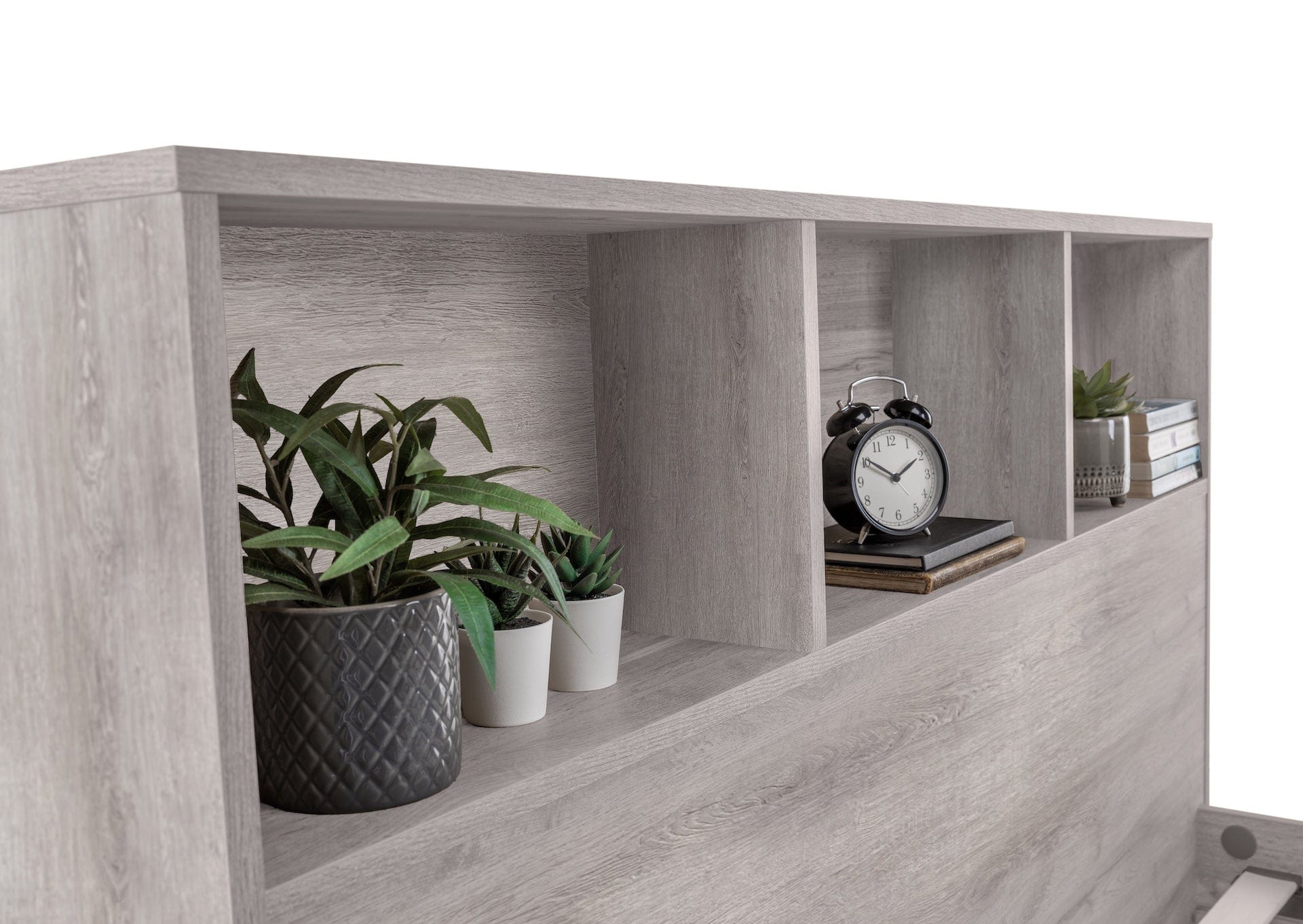 Julian Bowen Wood Bed Bali Bookcase Bed- Grey Oak Bed Kings