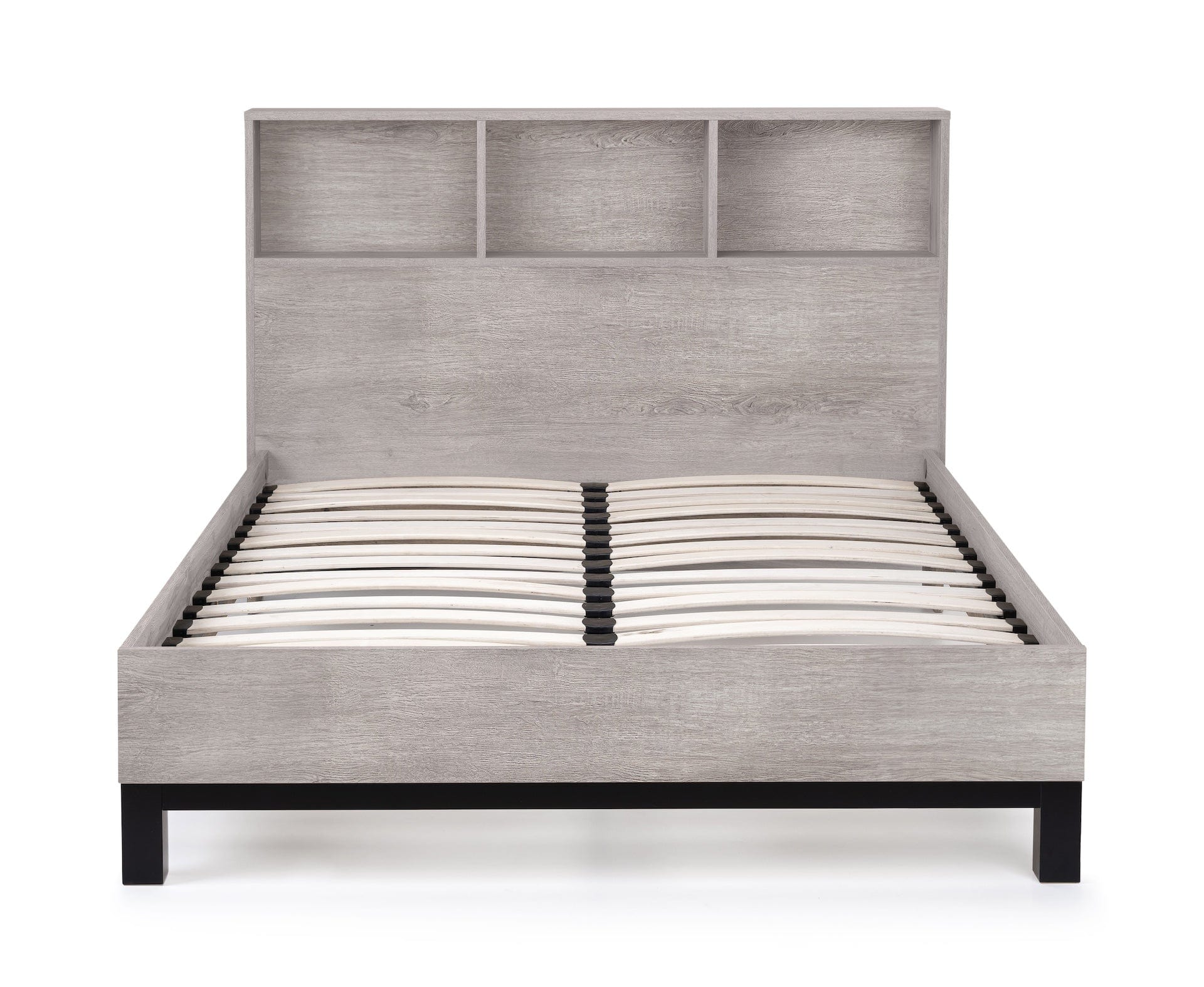 Julian Bowen Wood Bed Bali Bookcase Bed- Grey Oak Bed Kings