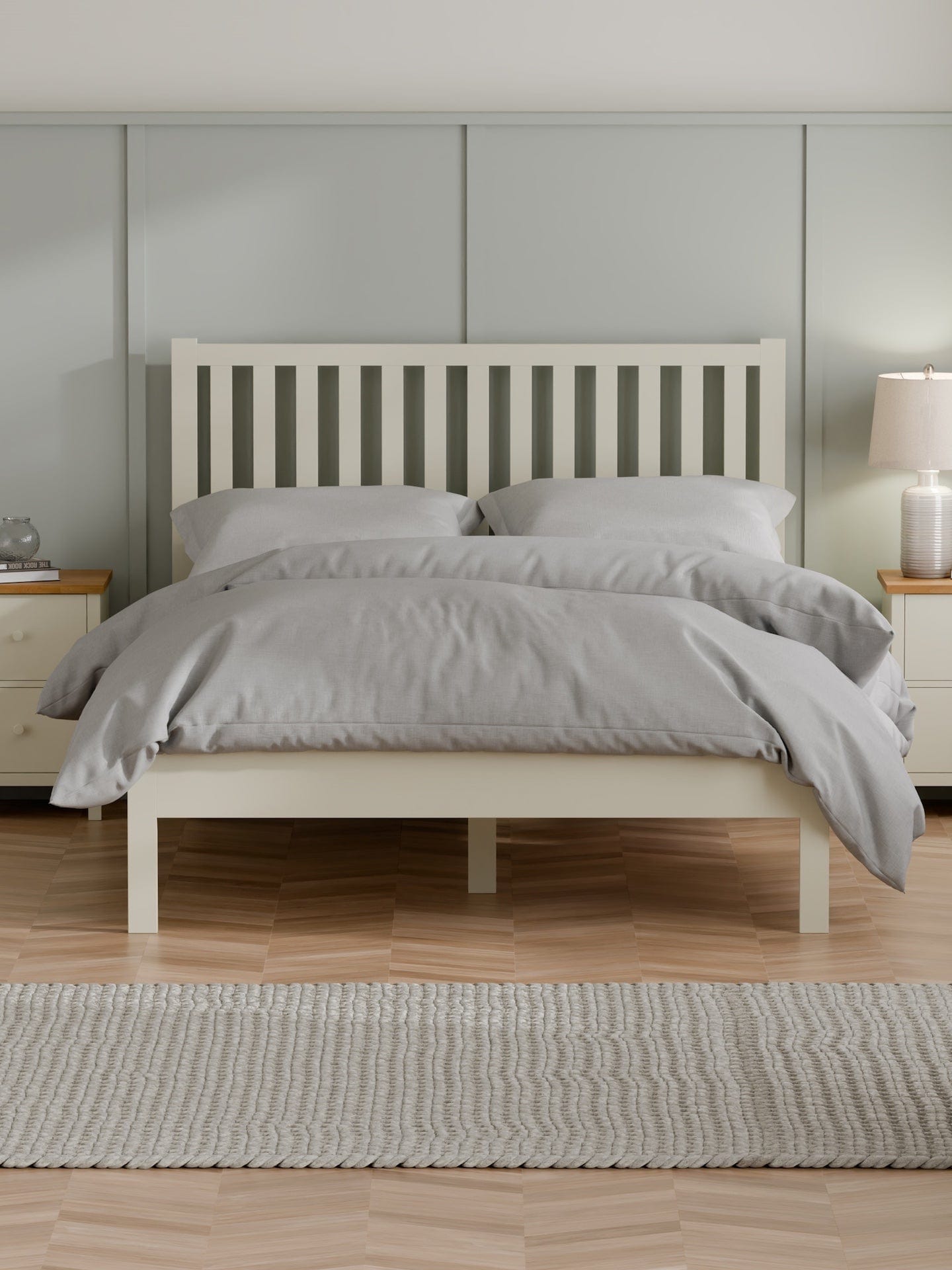 Julian Bowen Wood Bed Coxmoor Bed - Ivory and Oak Bed Kings