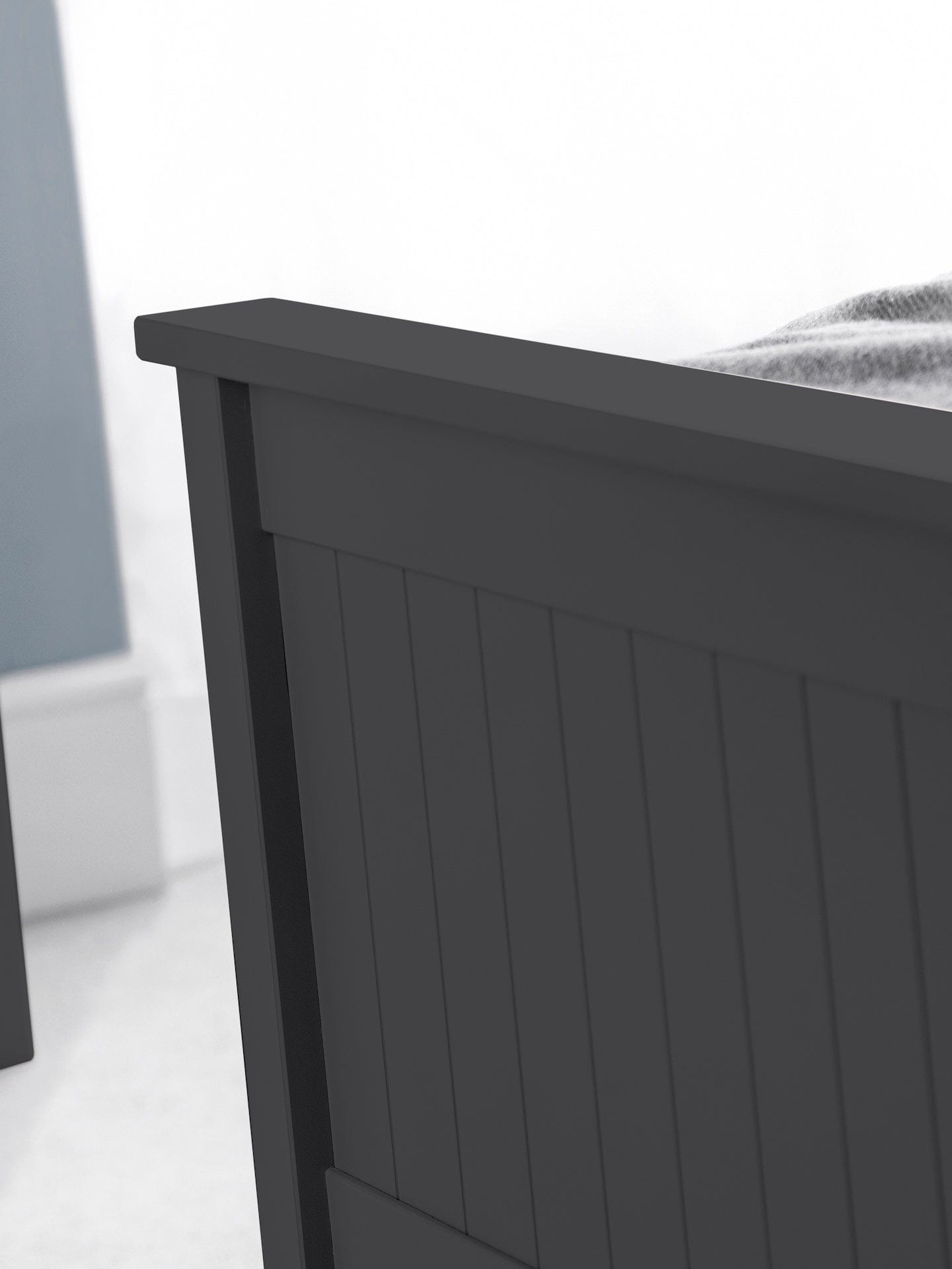 Julian Bowen Wood Bed Maine Ottoman Bed - Anthracite Bed Kings