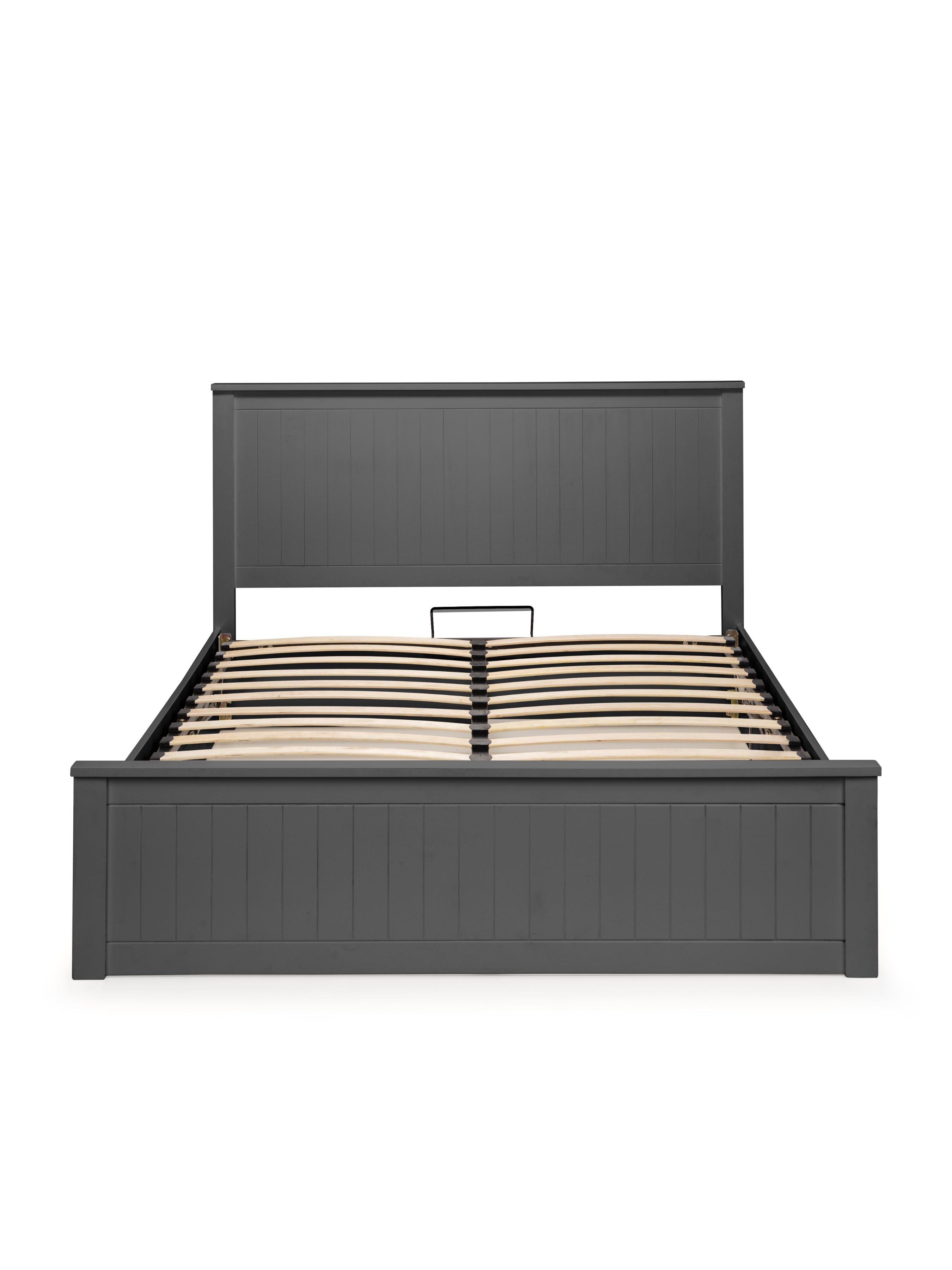Julian Bowen Wood Bed Maine Ottoman Bed - Anthracite Bed Kings