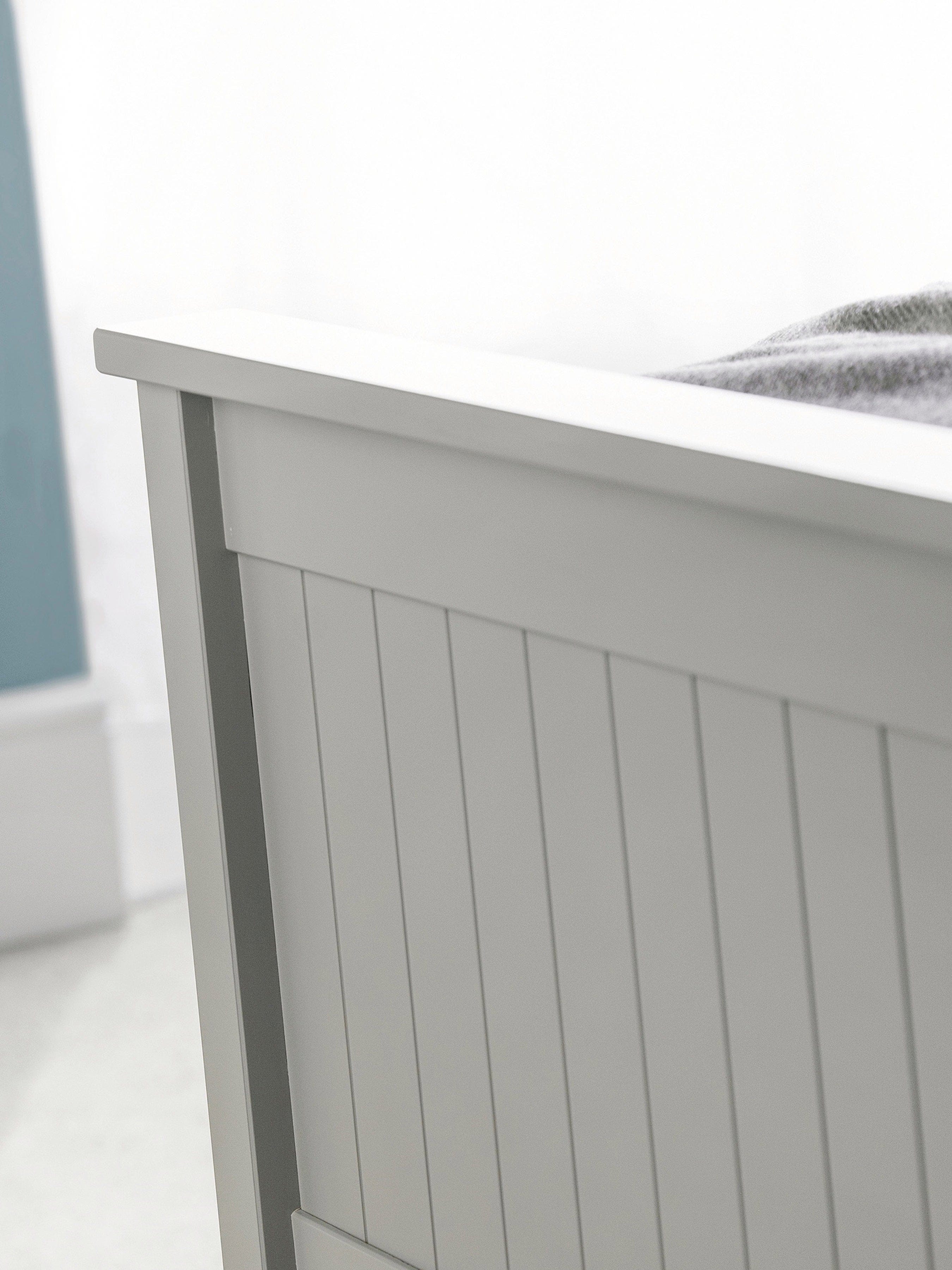 Julian Bowen Wood Bed Maine Ottoman Bed - Dove Grey Bed Kings