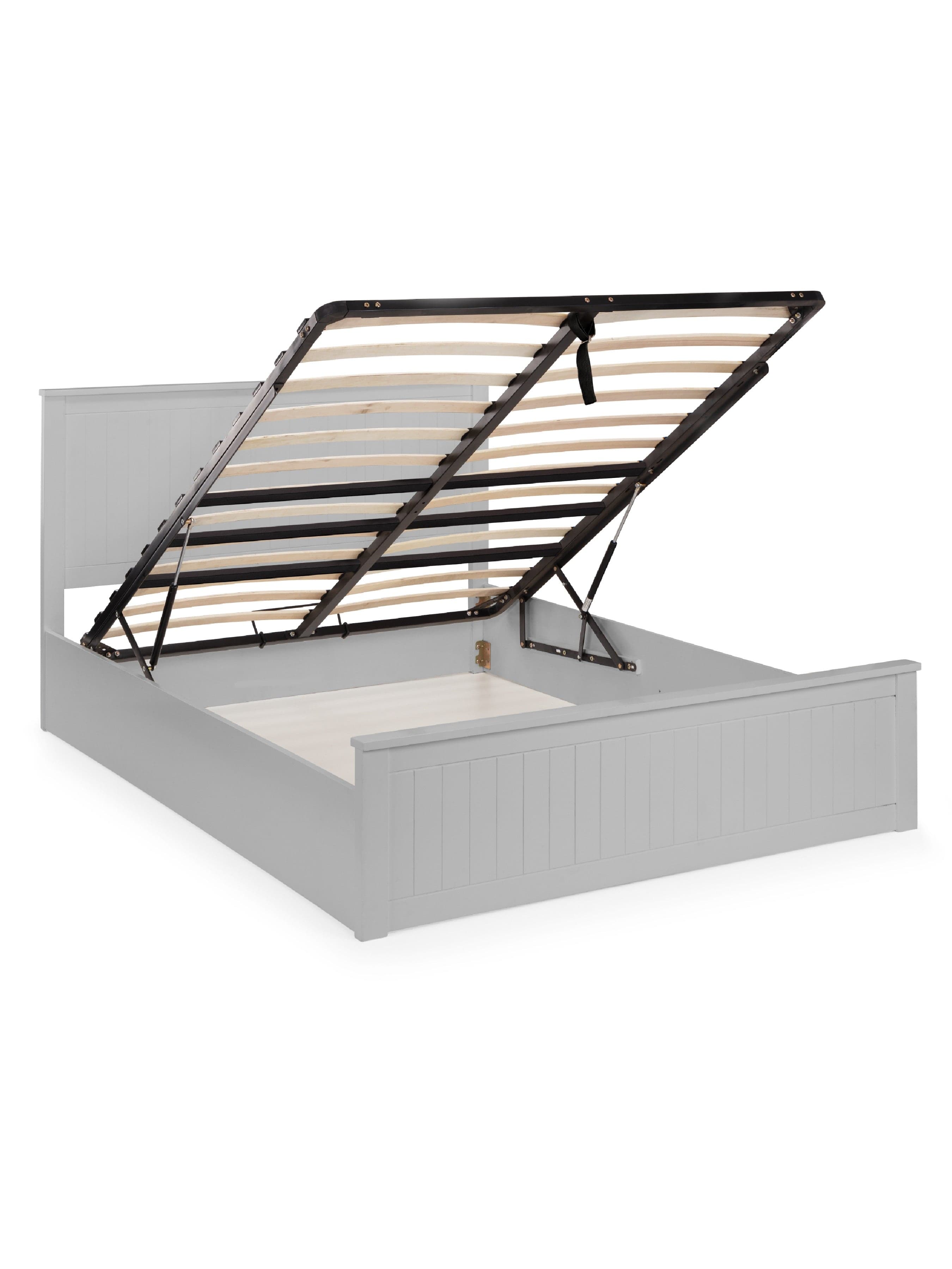 Julian Bowen Wood Bed Maine Ottoman Bed - Dove Grey Bed Kings
